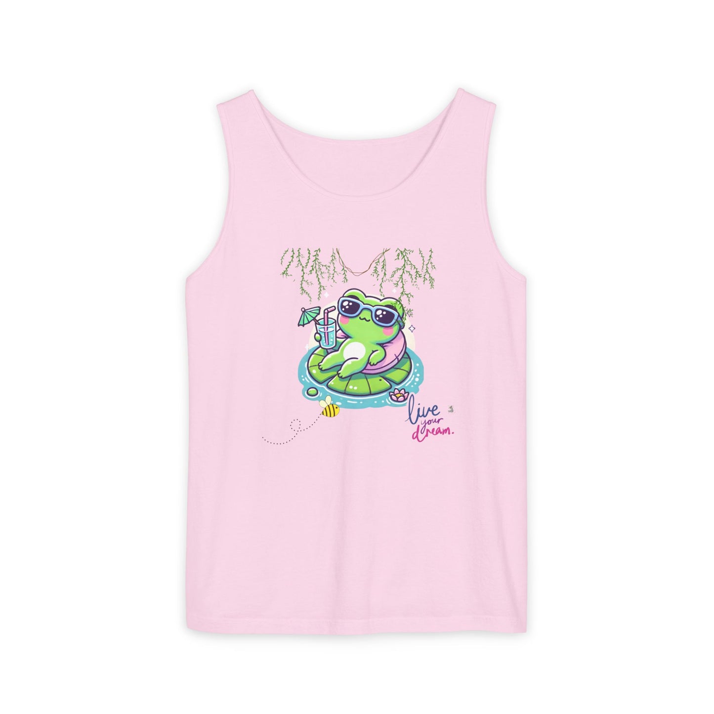Chill Vibes Frog Tank Top - Summer, Beachwear, Gift for Frog Lovers, Cute Graphic Tee, Unisex Casual Wear