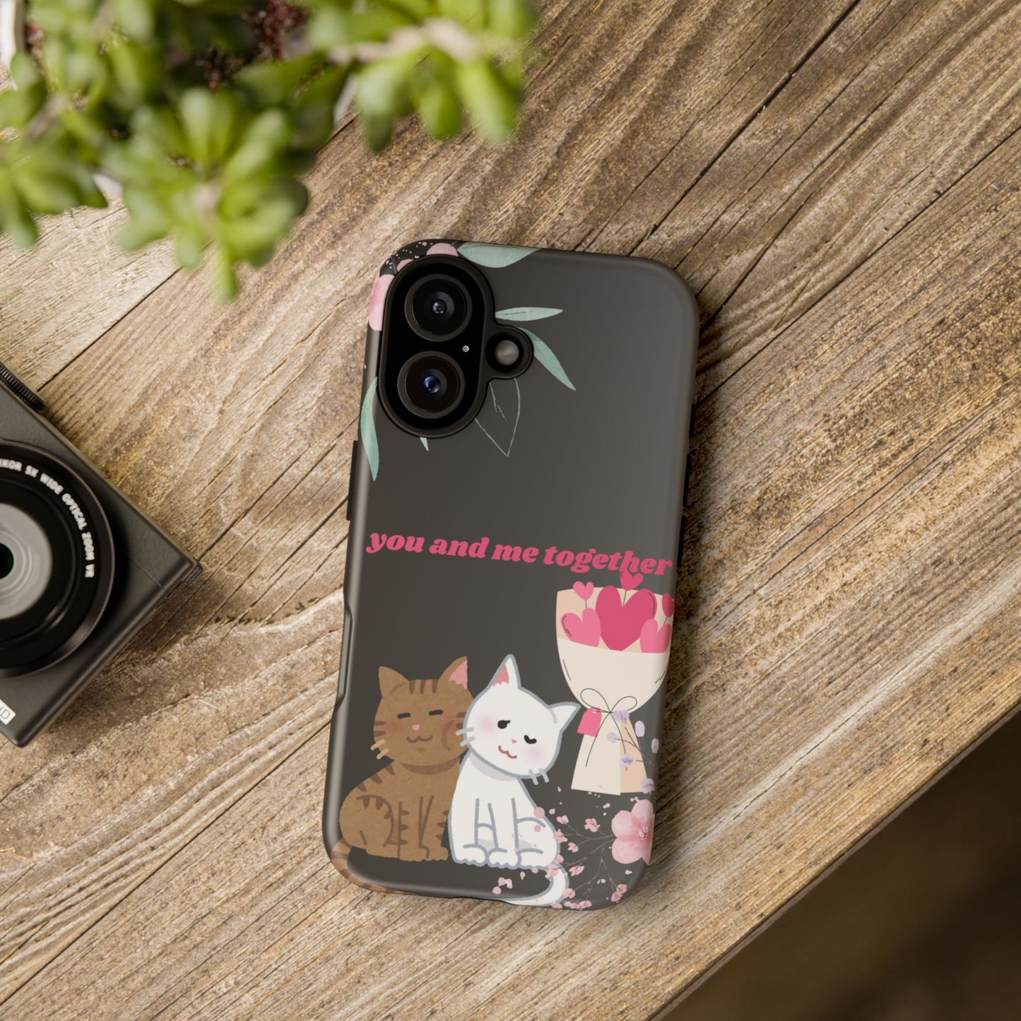 Cute Pet Phone Case, You and Me Together, Funny Cat Gifts, Animal Lover Accessory, Kawaii Case, Friendship Gift