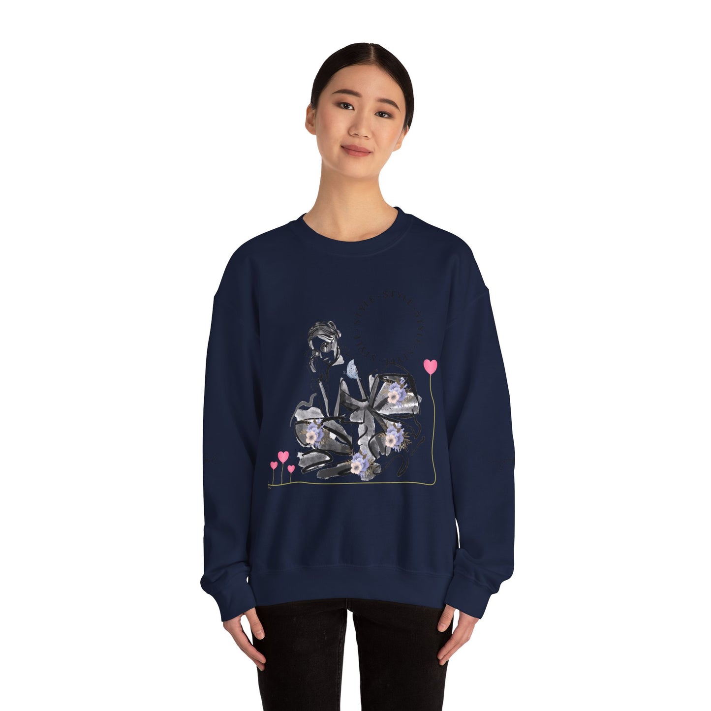 Chic Fashionista Crewneck Sweatshirt, Cozy Gift for Her, Perfect for Fashion Lovers, Trendy Sweatshirt, Stylish Casual Wear