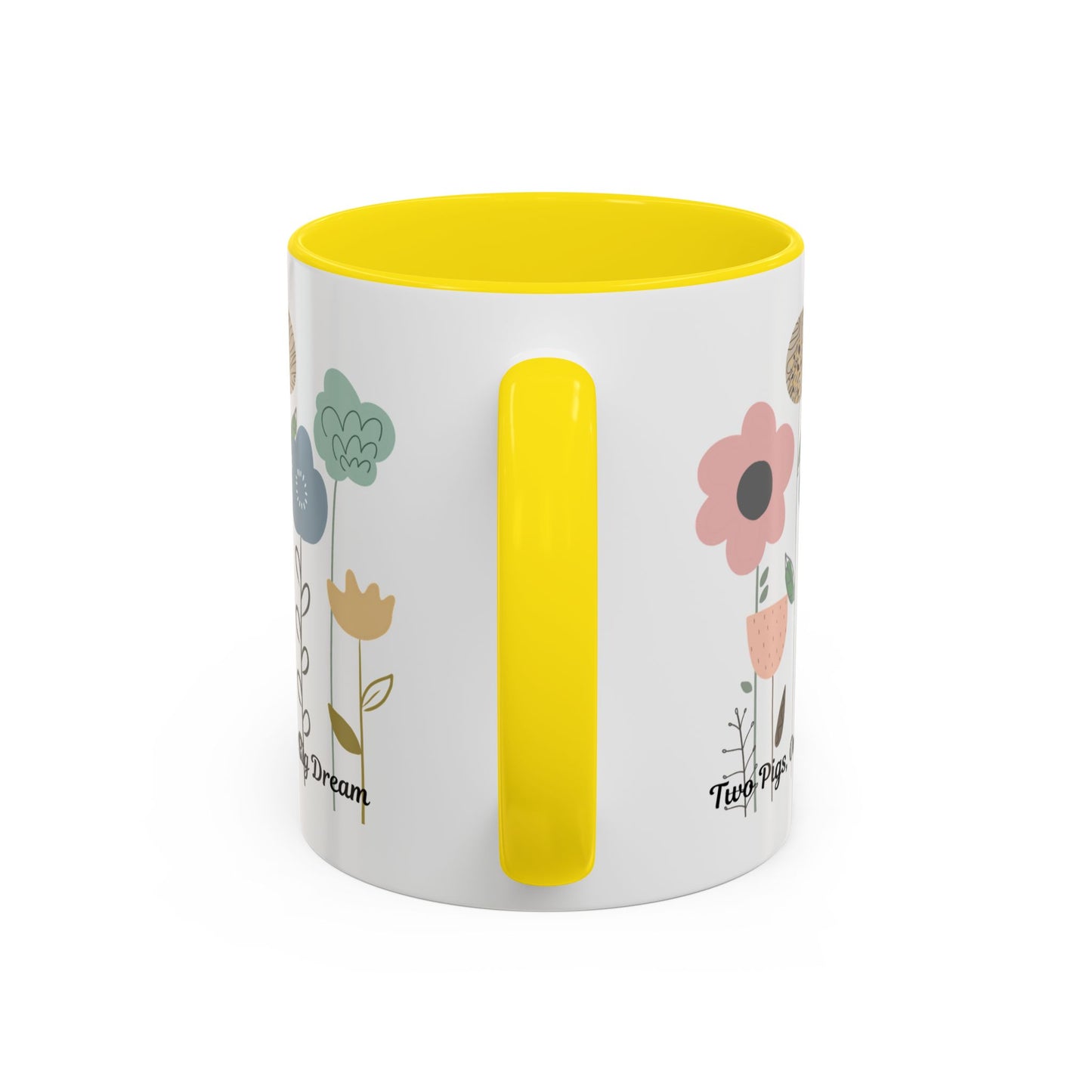 Charming Piggy Coffee Mug, Cute Animal Tea Cup, Floral Design Drinkware, Gift for Animal Lovers, Kitchen Decor, Unique Birthday Gift