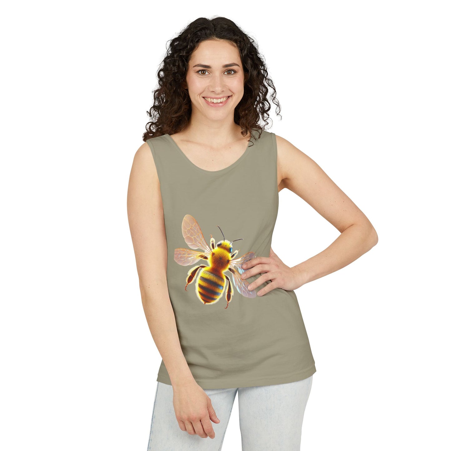 Bee Graphic Unisex Tank Top | Summer Casual Wear, Eco-Friendly Gift, Beach Top, Nature Lover Apparel, Bee Enthusiast Tank