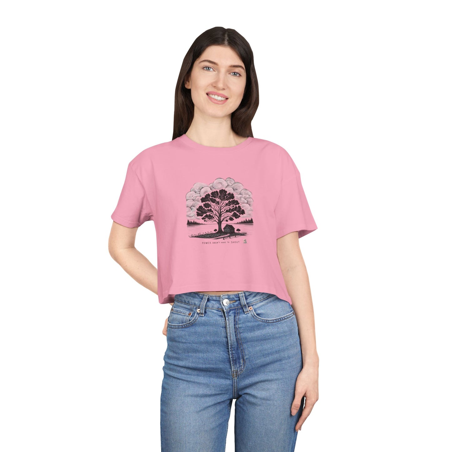 Nature-Inspired Women's Crop Tee, Casual Summer Top, Gift for Nature Lovers, Graphic Tee, Eco-Friendly Fashion