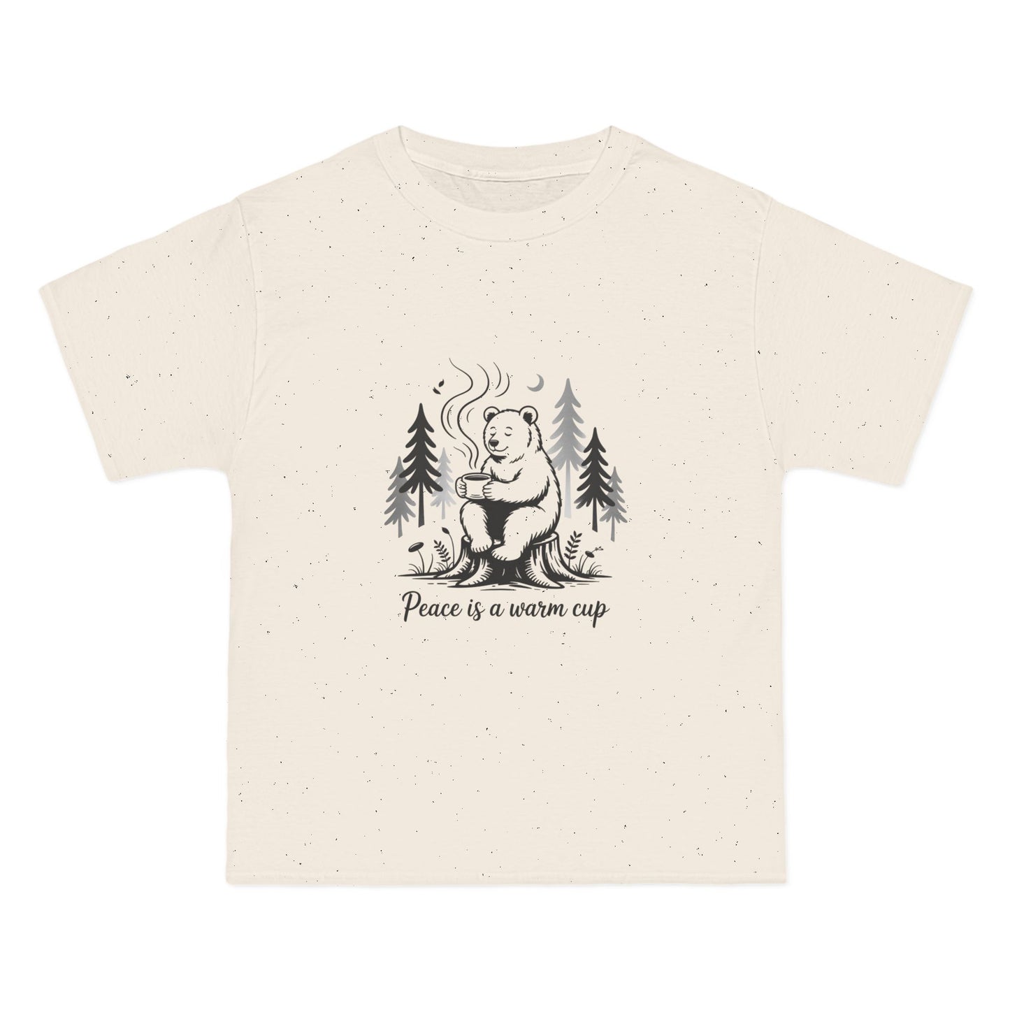 Cozy Bear Short-Sleeve T-Shirt | Peace Is A Warm Cup | Gift for Nature Lovers, Casual Wear, Eco-Friendly Tee