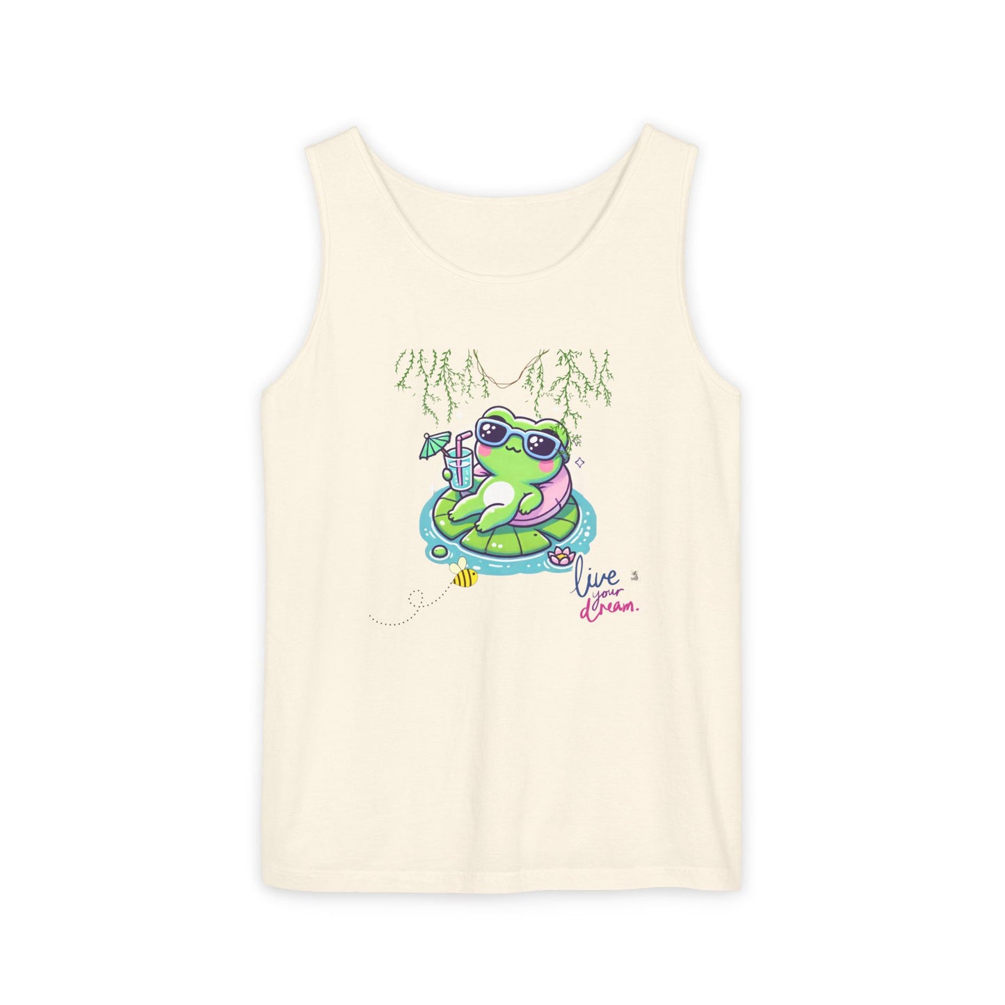 Chill Vibes Frog Tank Top - Summer, Beachwear, Gift for Frog Lovers, Cute Graphic Tee, Unisex Casual Wear