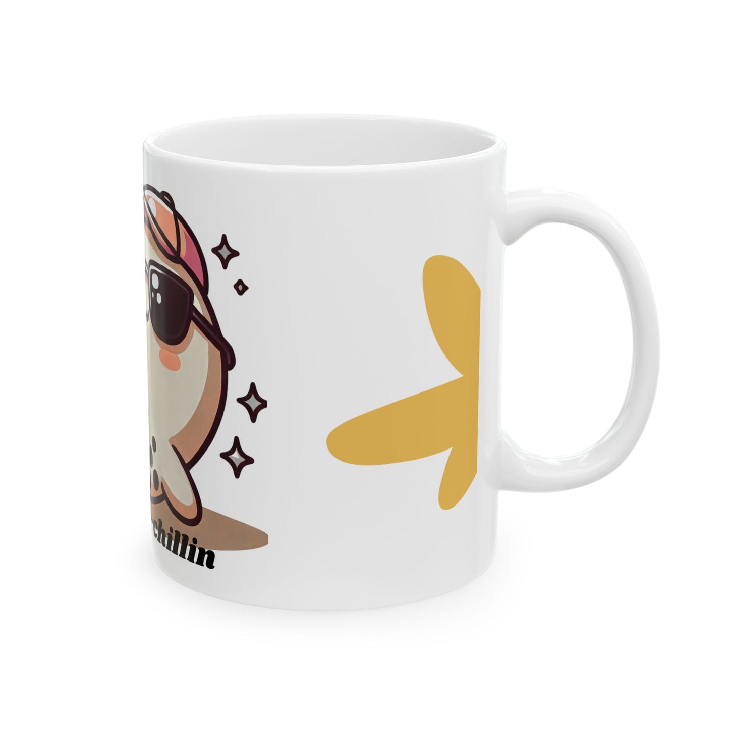 Cute Cha-Cha-Chillin Ceramic Mug, Funny Coffee Cup, Bubble Tea Lover Gift, Kawaii Drinkware, Quirky Mug