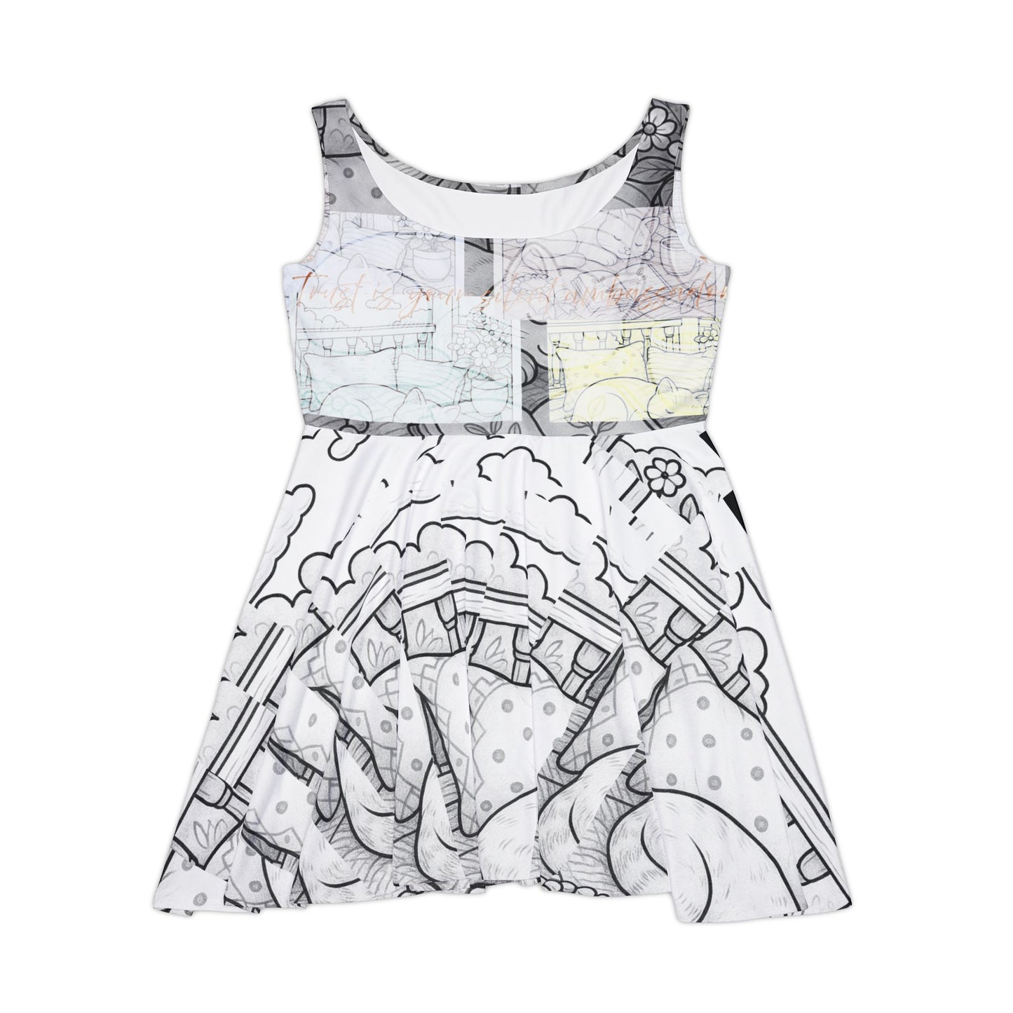 Colorful Women's Skater Dress, AOP Art, Casual Summer Dress, Unique Fashion, Gift for Her
