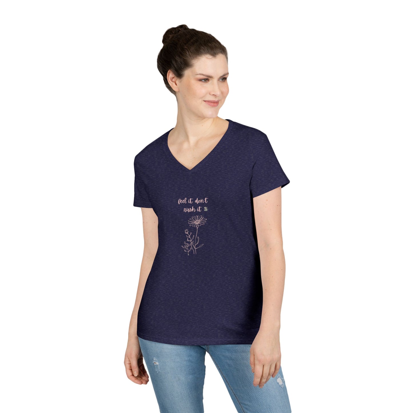 Chic Ladies' V-Neck T-Shirt, Casual Tee, Comfortable Fashion, Everyday Wear, Gift for Her, Summer Style