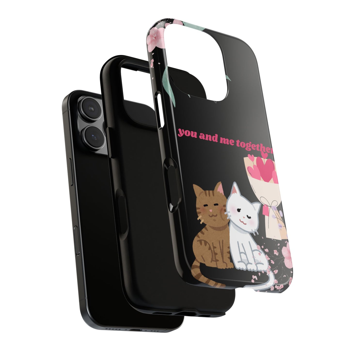 Cute Pet Phone Case, You and Me Together, Funny Cat Gifts, Animal Lover Accessory, Kawaii Case, Friendship Gift