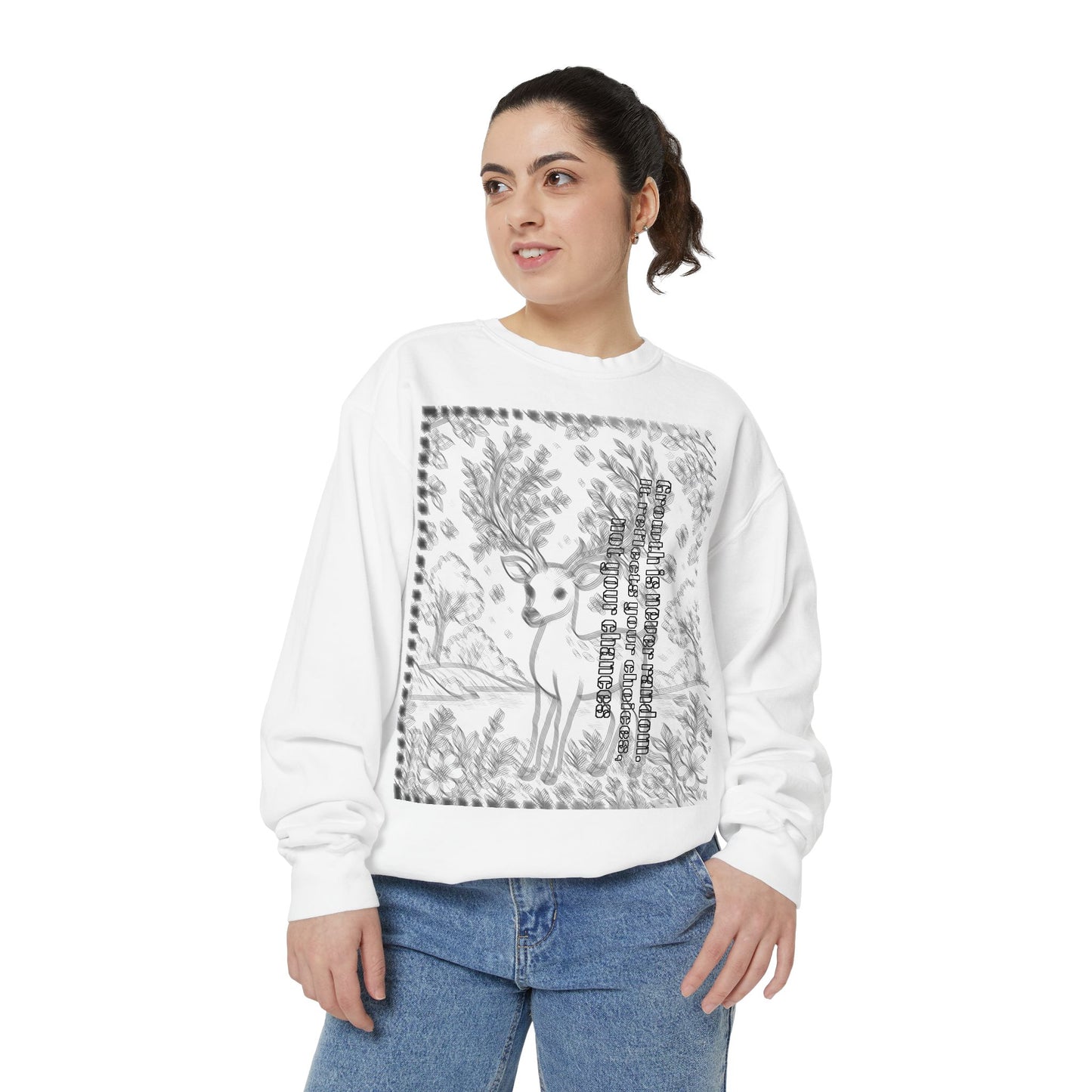 Stylish Unisex Sweatshirt with Deer Design, Cozy Autumn Loungewear, Gift for Him/Her, Perfect for Holidays, Nature Lovers
