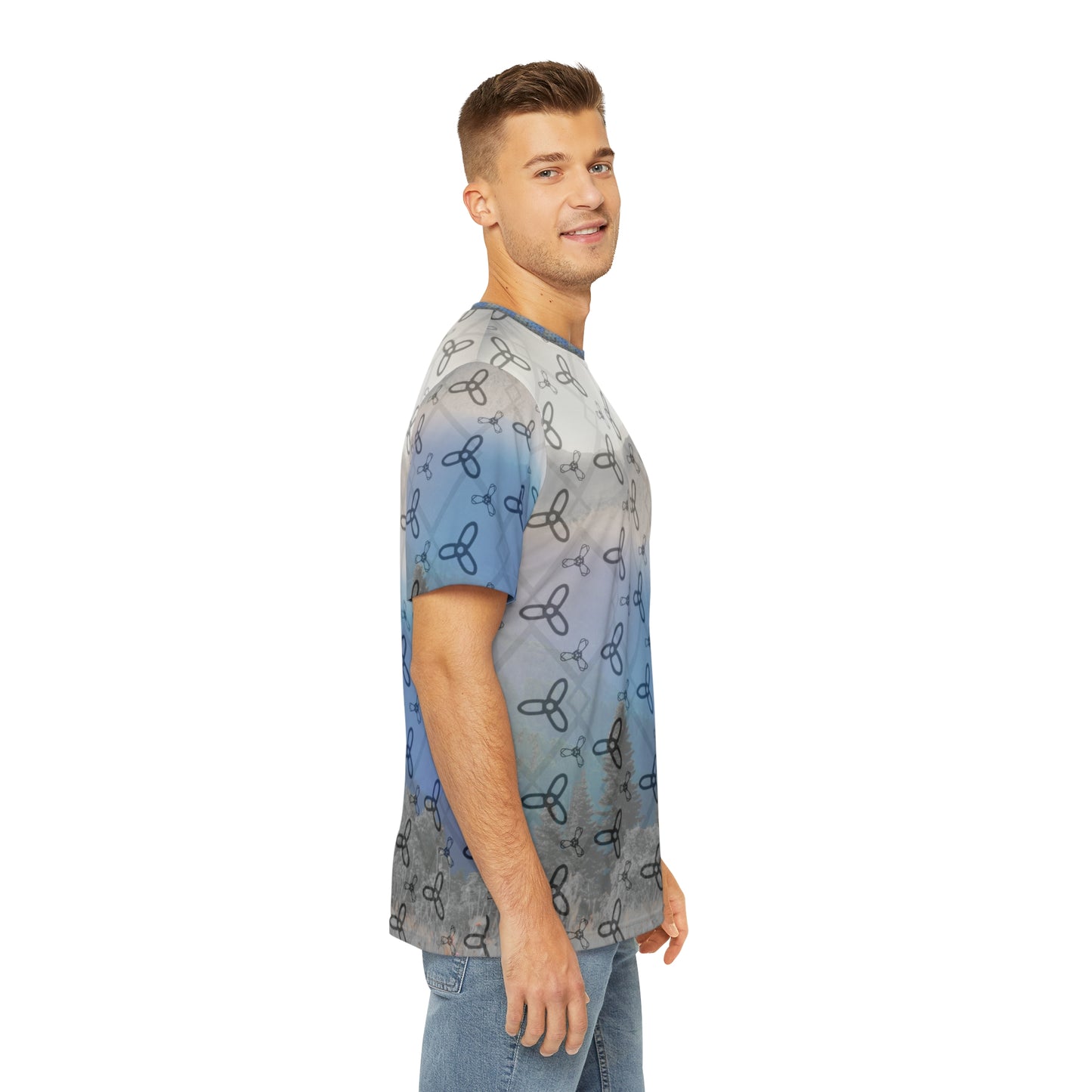 Men's AOP Polyester Tee - Nature-Inspired Graphic Shirt, Casual Wear, Summer Fashion, Eco-Friendly Clothing, Outdoor Adventure Tee