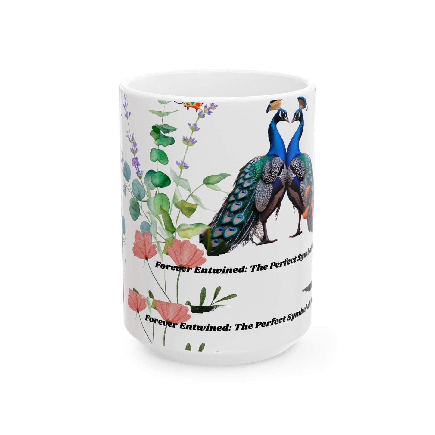 Ceramic Mug with Elegant Peacock Design - Perfect Gift for Nature Lovers, Coffee Lovers, Home Decor, Wedding Gifts, Birthday Gifts