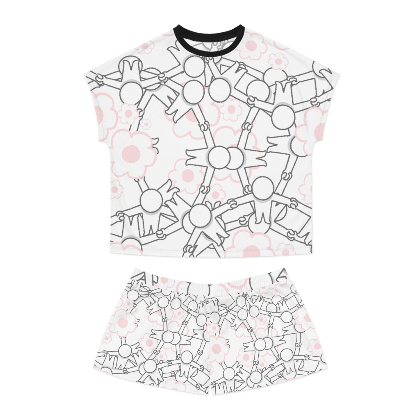 Charming Women's Short Pajama Set, Cozy Sleepout Ensemble, Floral Loungewear, Cute Pajama Gift, Summer Sleep Set