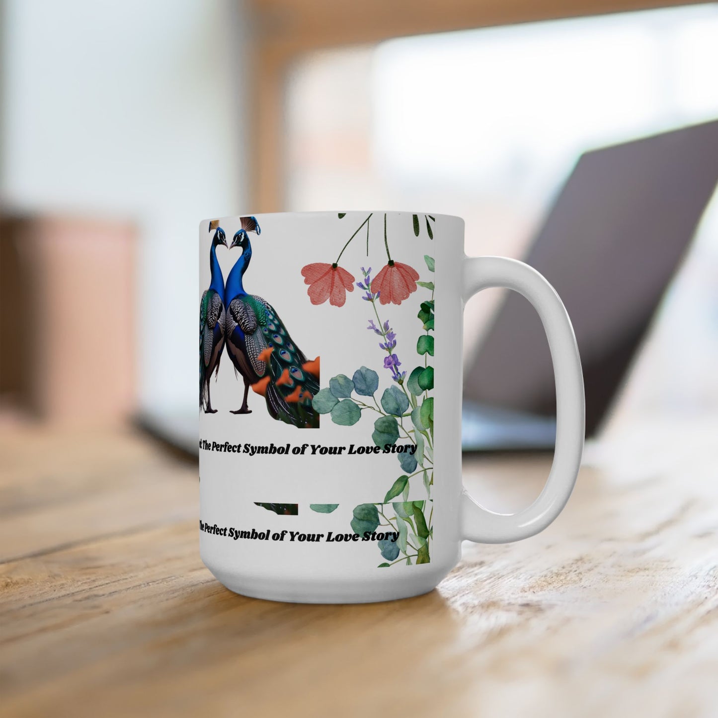 Ceramic Mug with Elegant Peacock Design - Perfect Gift for Nature Lovers, Coffee Lovers, Home Decor, Wedding Gifts, Birthday Gifts