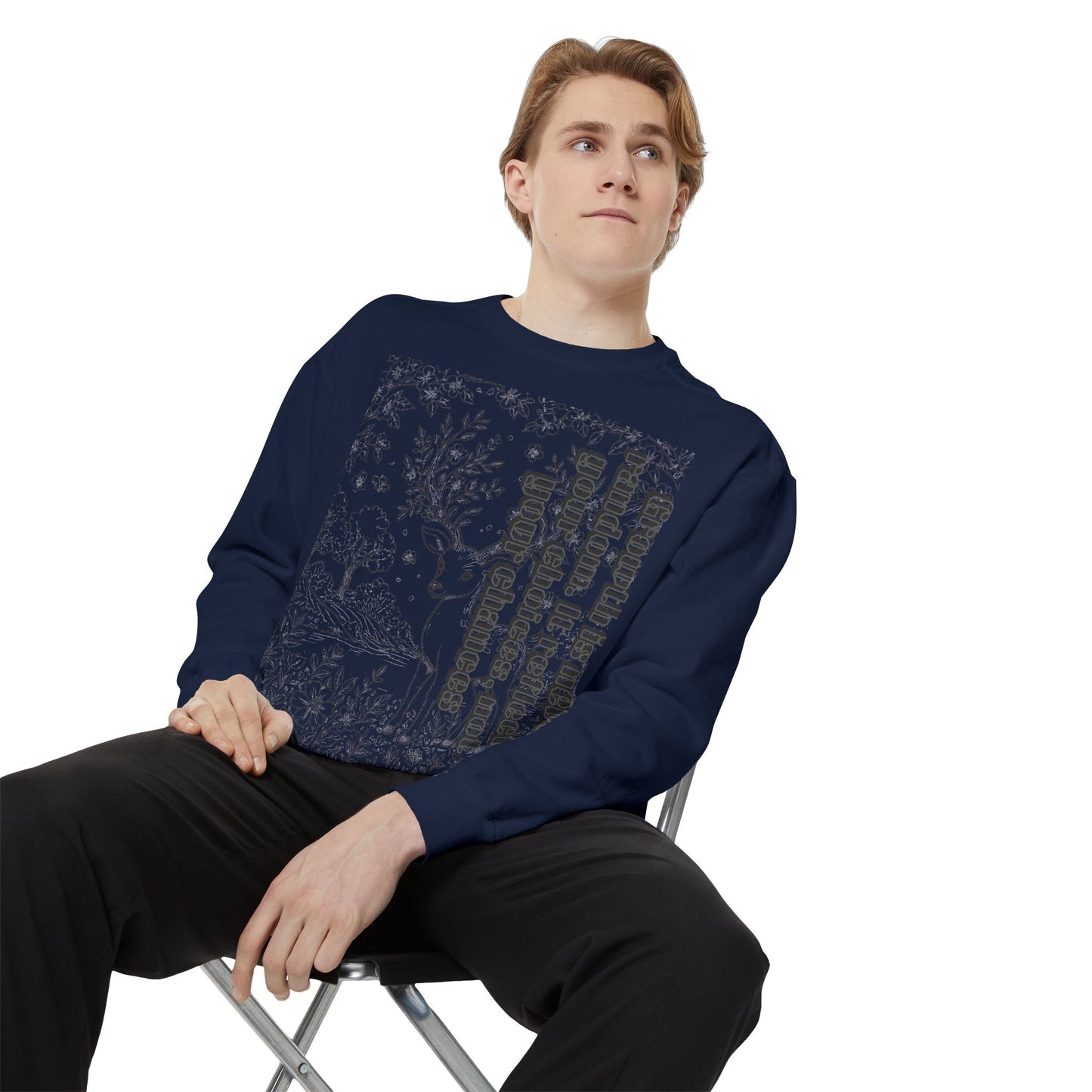 Whimsical Deer Sweatshirt | Cozy Casual Wear, Gift for Nature Lovers, Fall Fashion, Unique Artwork, Unisex Style
