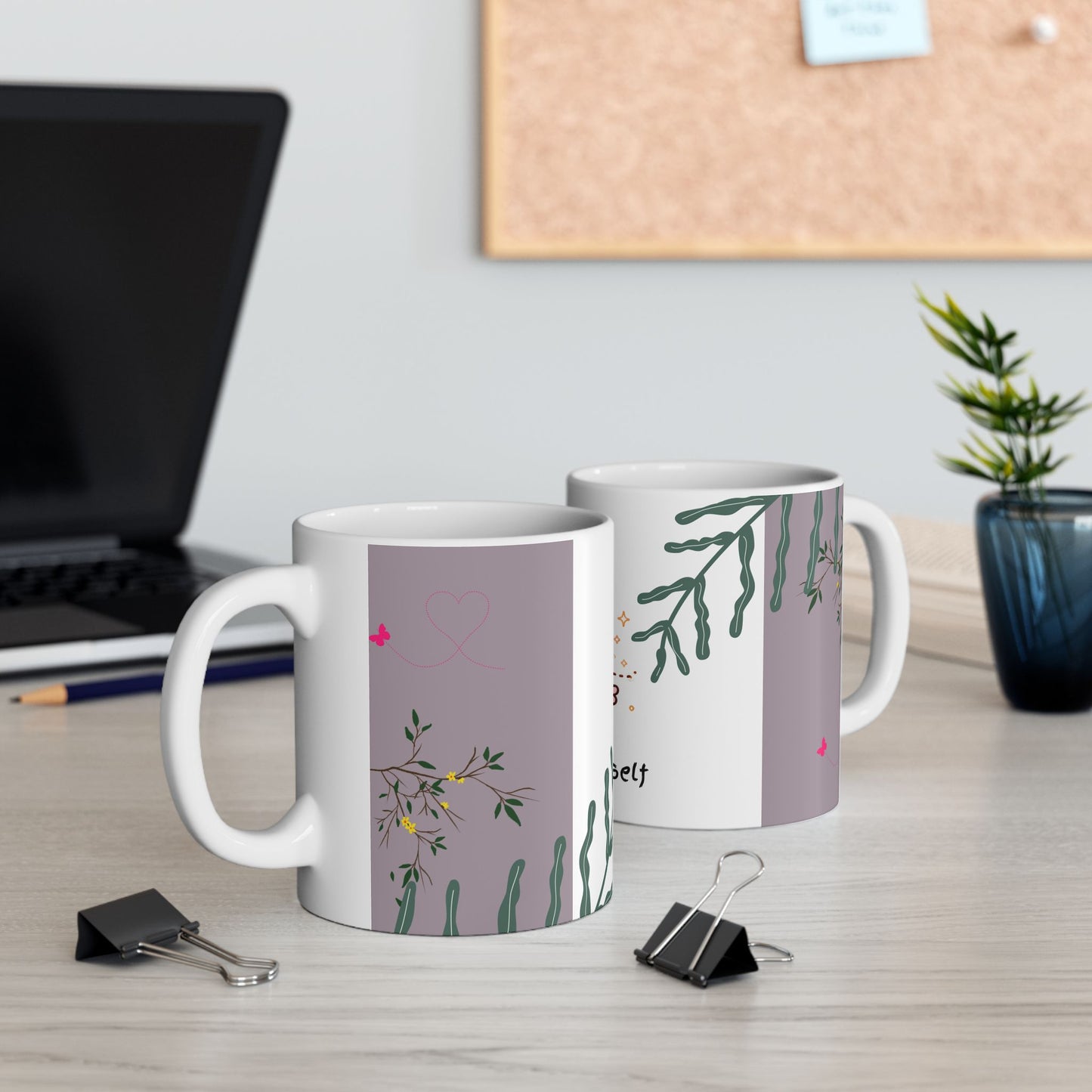 Whimsical Bee-Themed Ceramic Mug - Perfect for Tea Lovers, Gifts for Her, Inspirational Coffee Cup, Nature Lovers' Gift, Floral Drinkware
