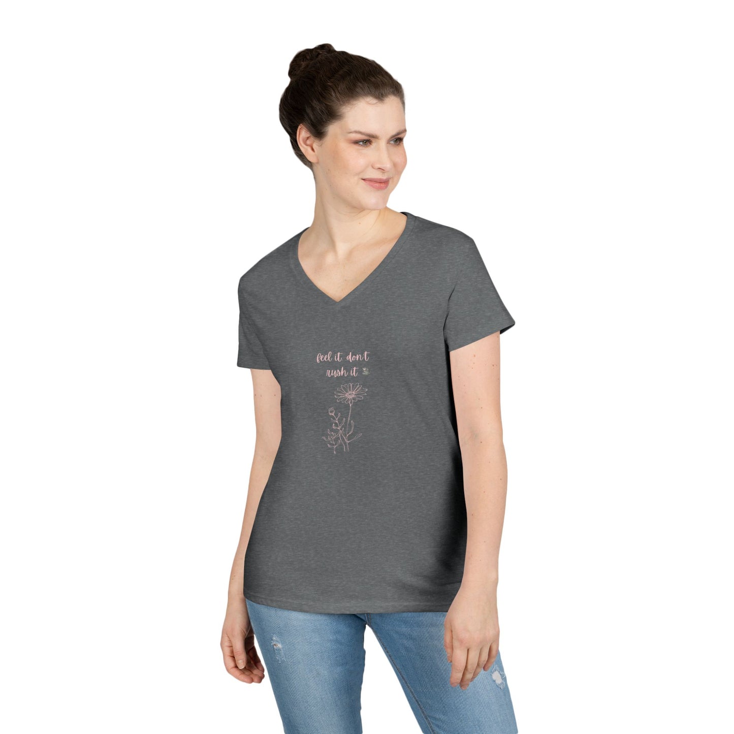 Chic Ladies' V-Neck T-Shirt, Casual Tee, Comfortable Fashion, Everyday Wear, Gift for Her, Summer Style