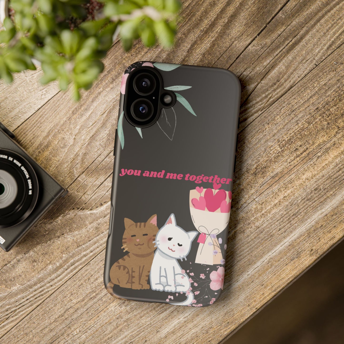 Cute Pet Phone Case, You and Me Together, Funny Cat Gifts, Animal Lover Accessory, Kawaii Case, Friendship Gift