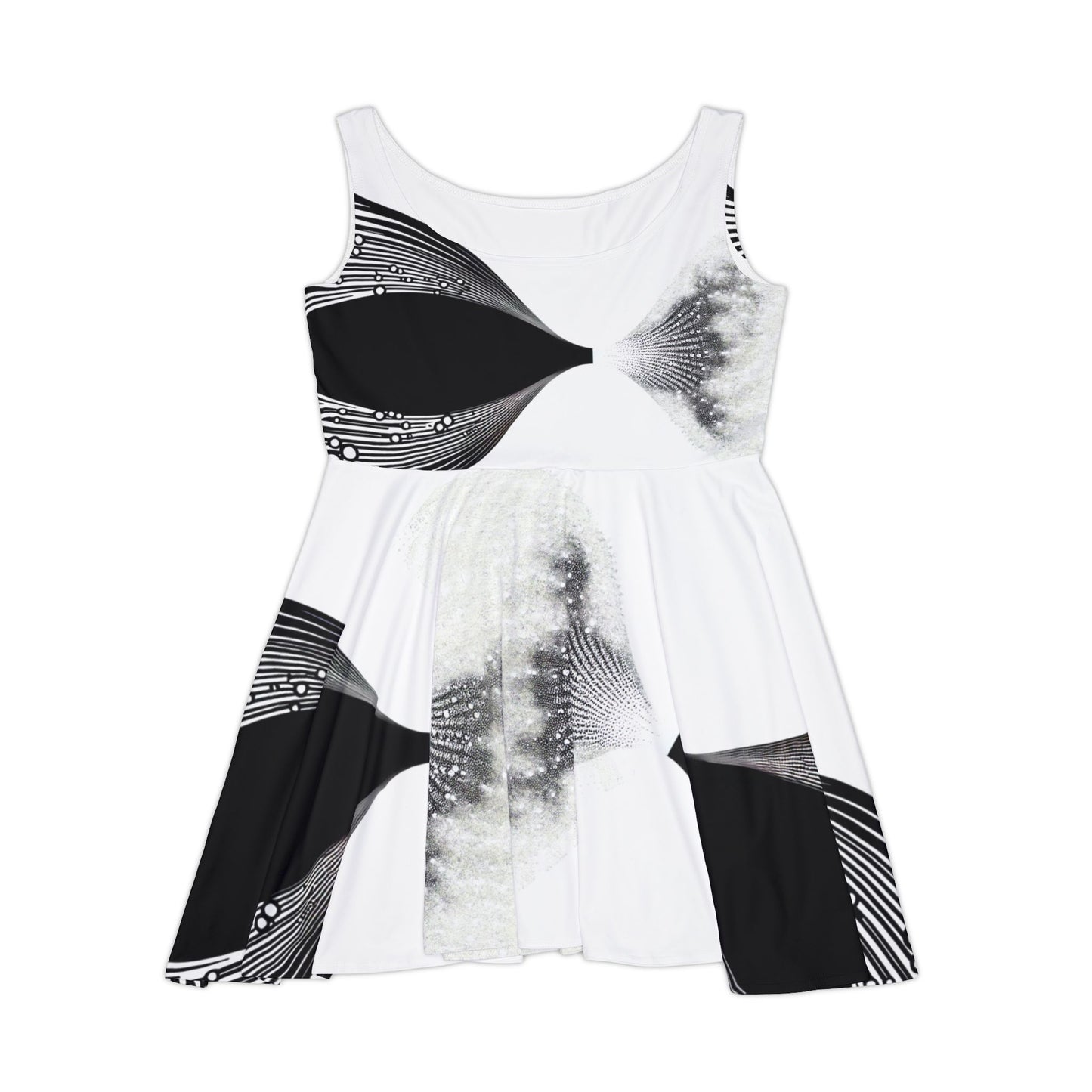 Chic Women's Skater Dress, Artistic AOP Dress, Casual Summer Outfit, Trendy Party Dress, Fashionable Day Dress