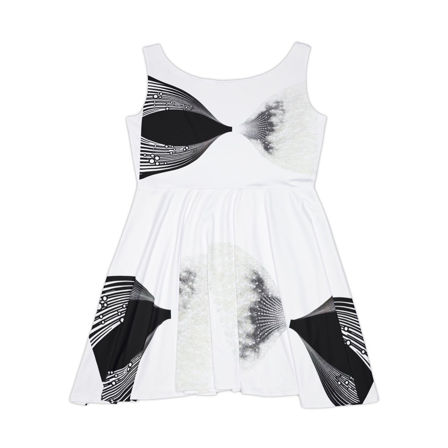 Chic Women's Skater Dress, Artistic AOP Dress, Casual Summer Outfit, Trendy Party Dress, Fashionable Day Dress