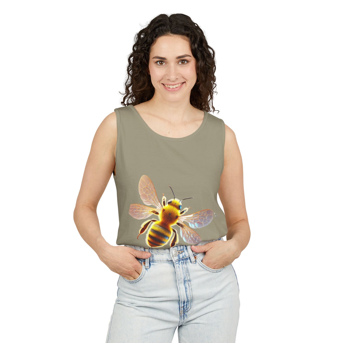 Bee Graphic Unisex Tank Top | Summer Casual Wear, Eco-Friendly Gift, Beach Top, Nature Lover Apparel, Bee Enthusiast Tank