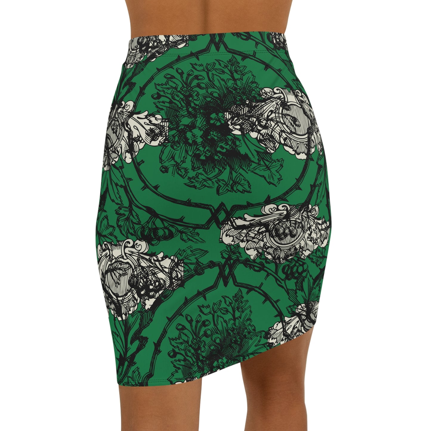 Stylish Womens Fashion Elegant Floral Mid-Waist Skirt