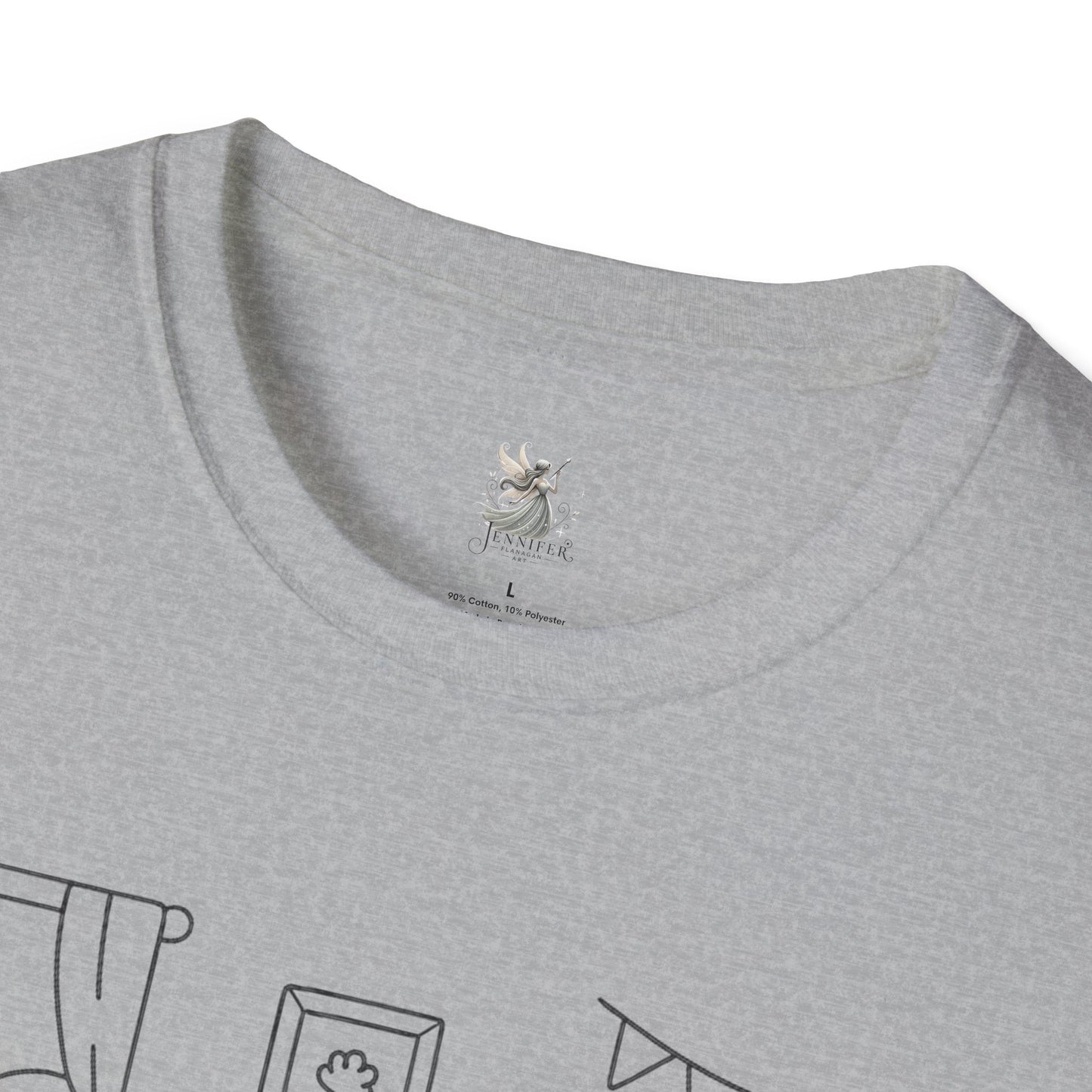 Cute Cartoon Animal T-Shirt, Perfect Gift for Kids, Unisex Softstyle Tee, Coloring Shirt, Fun Pajama Shirt, Casual Wear