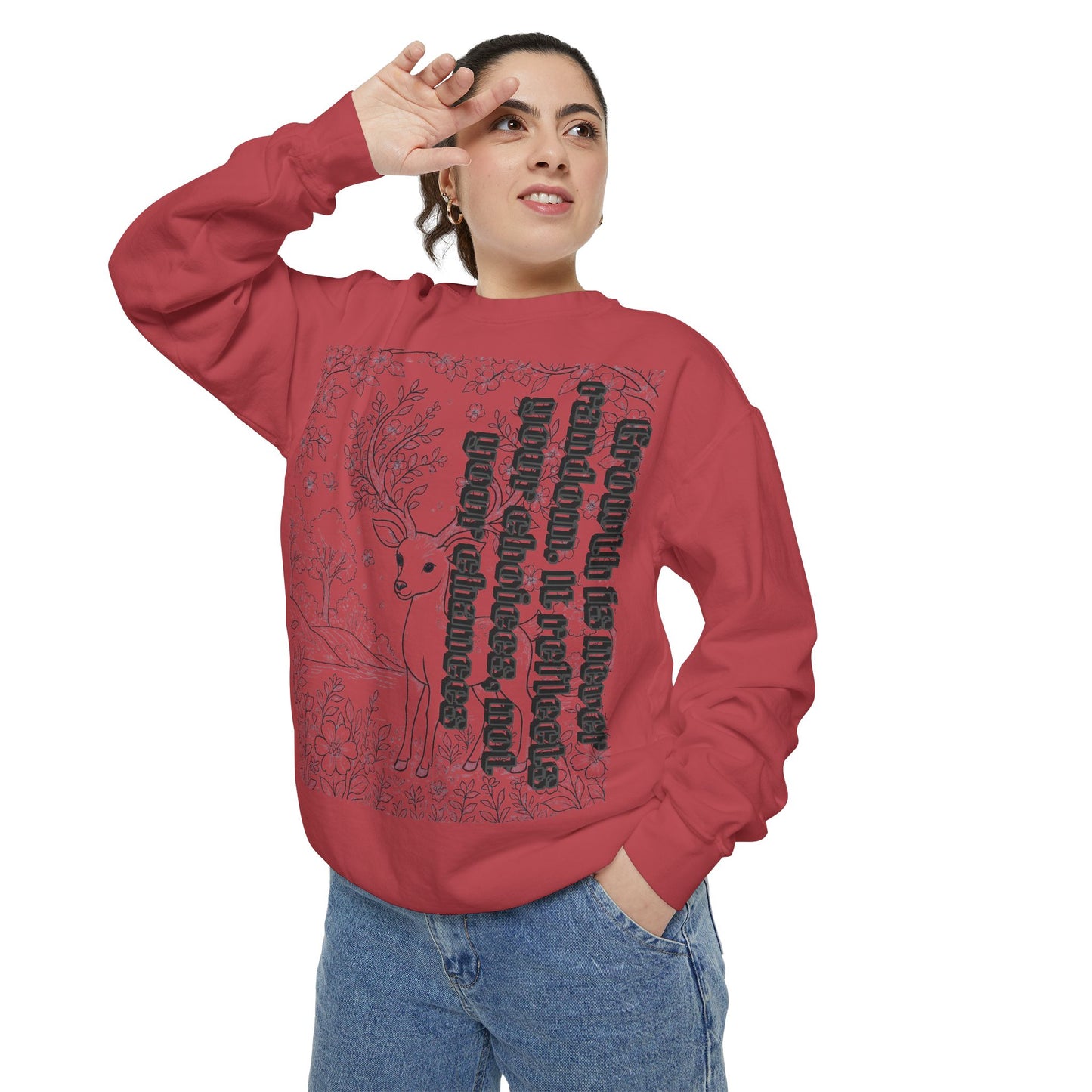 Whimsical Deer Sweatshirt | Cozy Casual Wear, Gift for Nature Lovers, Fall Fashion, Unique Artwork, Unisex Style