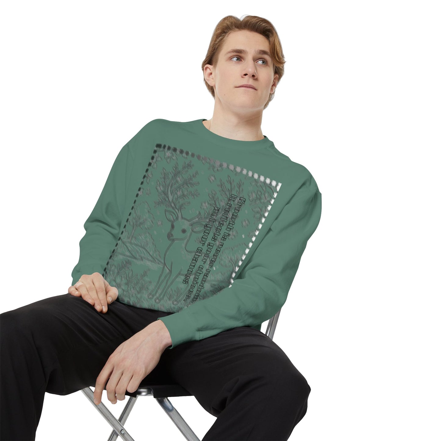 Stylish Unisex Sweatshirt with Deer Design, Cozy Autumn Loungewear, Gift for Him/Her, Perfect for Holidays, Nature Lovers