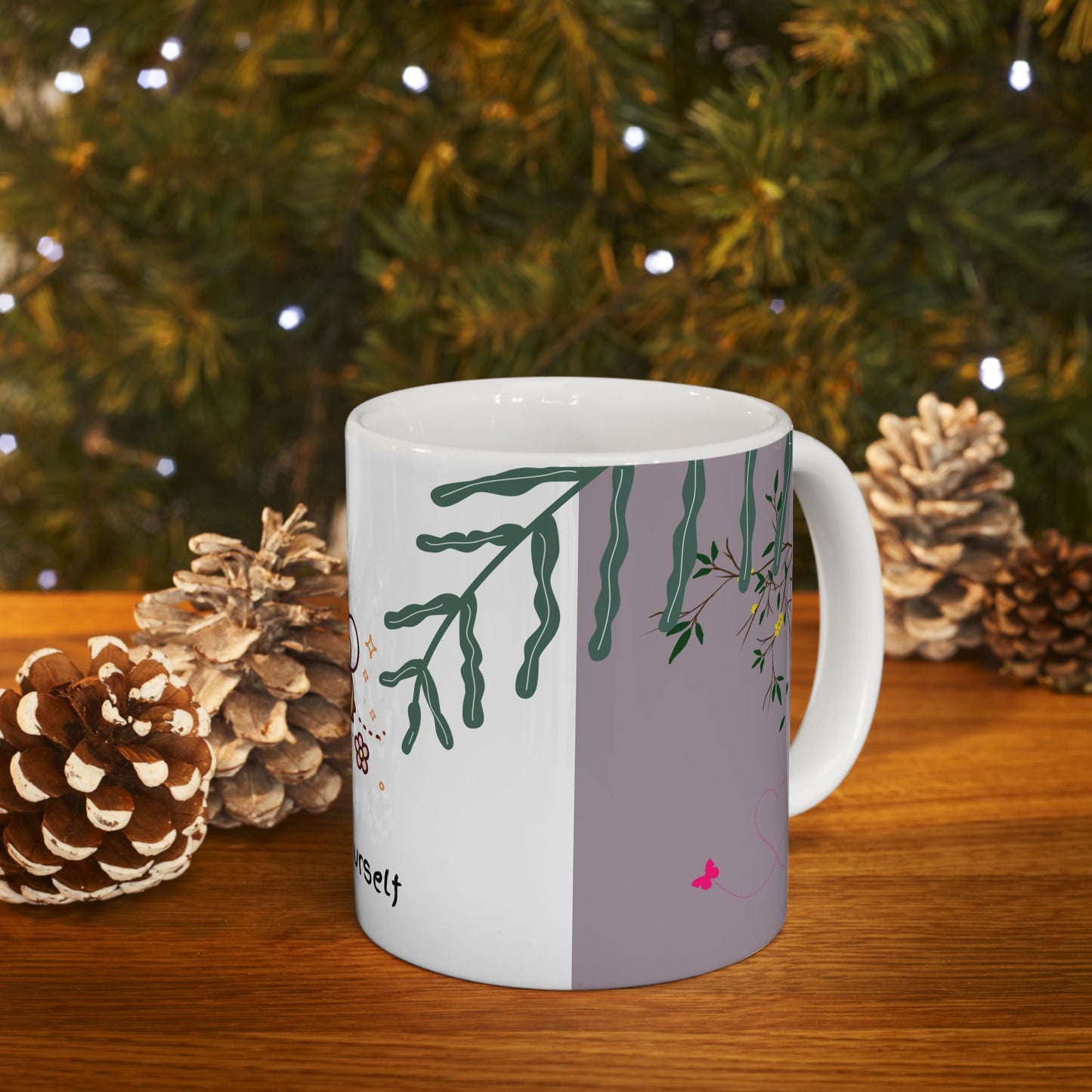 Whimsical Bee-Themed Ceramic Mug - Perfect for Tea Lovers, Gifts for Her, Inspirational Coffee Cup, Nature Lovers' Gift, Floral Drinkware