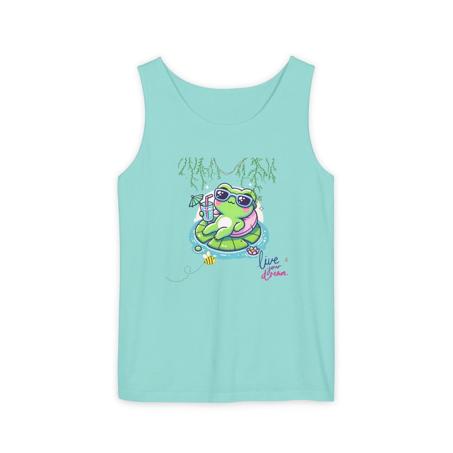 Chill Vibes Frog Tank Top - Summer, Beachwear, Gift for Frog Lovers, Cute Graphic Tee, Unisex Casual Wear