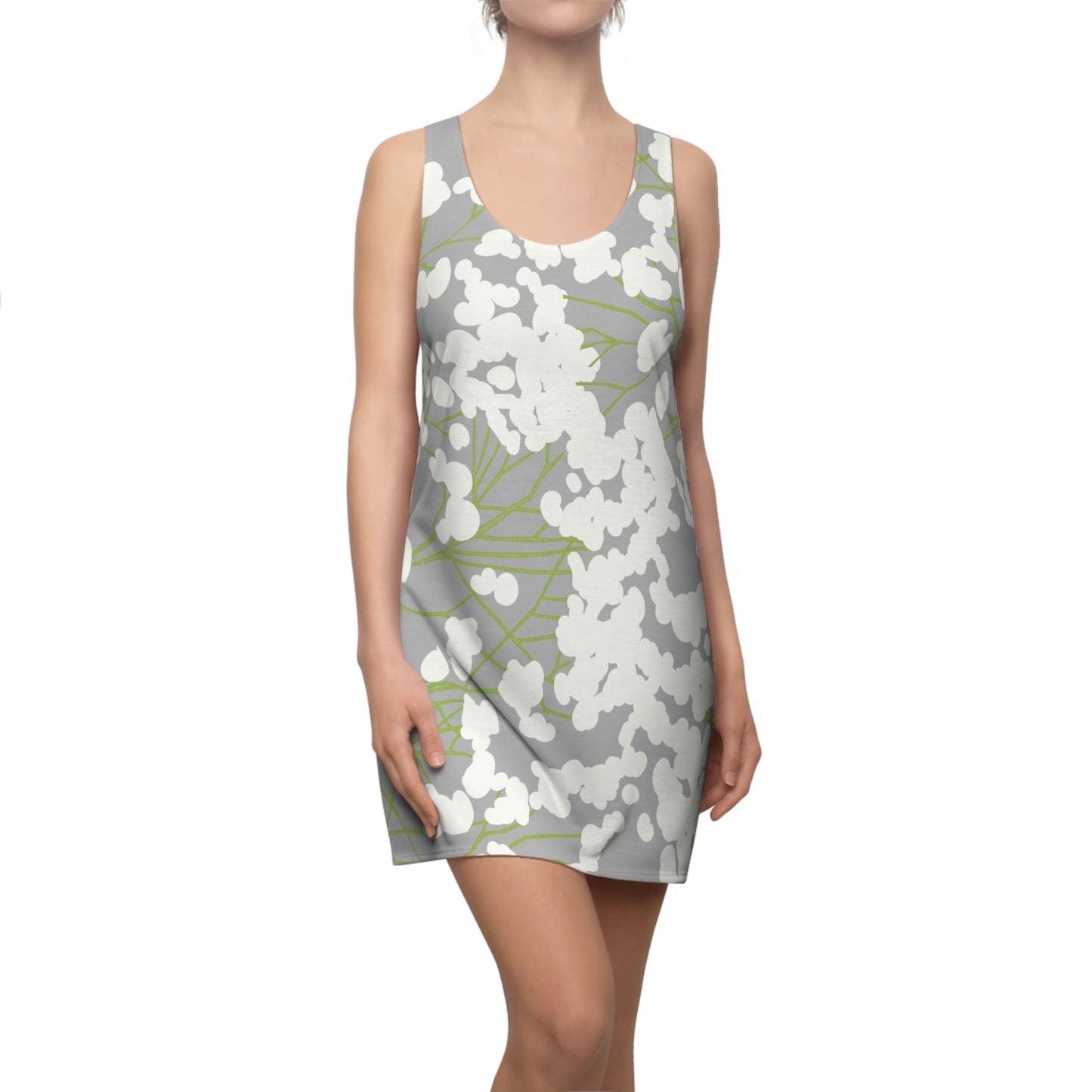 Chic Summer Floral Racerback Dress, Casual Dress, Beach Wear, Spring Fashion, Travel Outfit, Boho Style