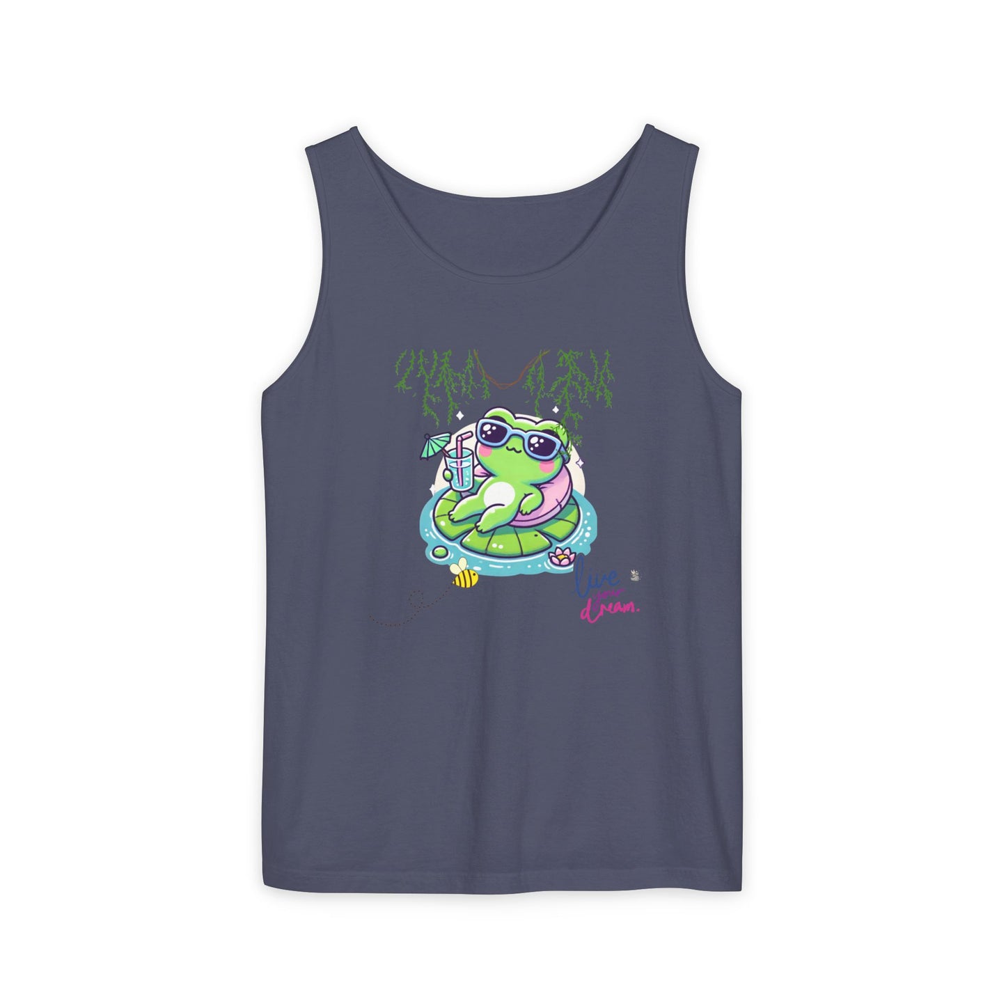 Chill Vibes Frog Tank Top - Summer, Beachwear, Gift for Frog Lovers, Cute Graphic Tee, Unisex Casual Wear