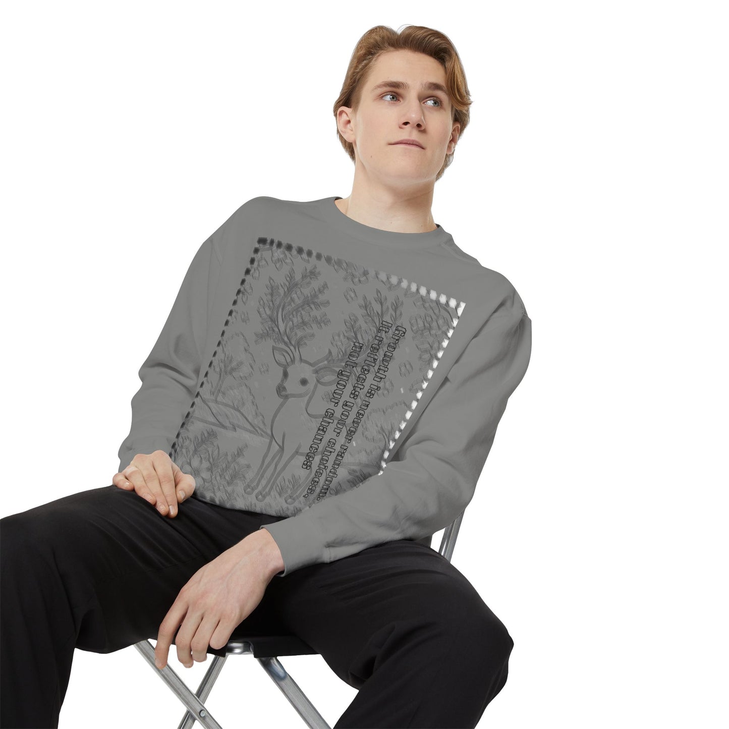 Stylish Unisex Sweatshirt with Deer Design, Cozy Autumn Loungewear, Gift for Him/Her, Perfect for Holidays, Nature Lovers