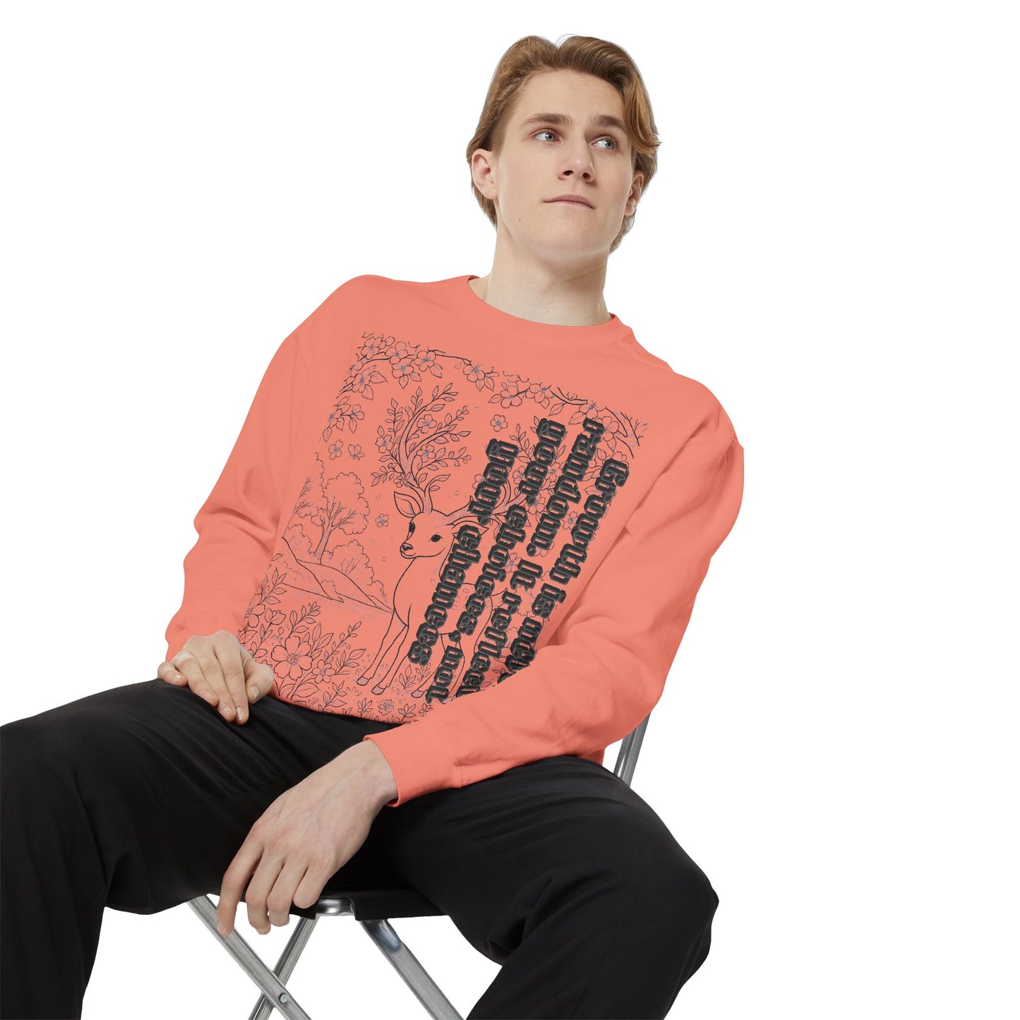 Whimsical Deer Sweatshirt | Cozy Casual Wear, Gift for Nature Lovers, Fall Fashion, Unique Artwork, Unisex Style