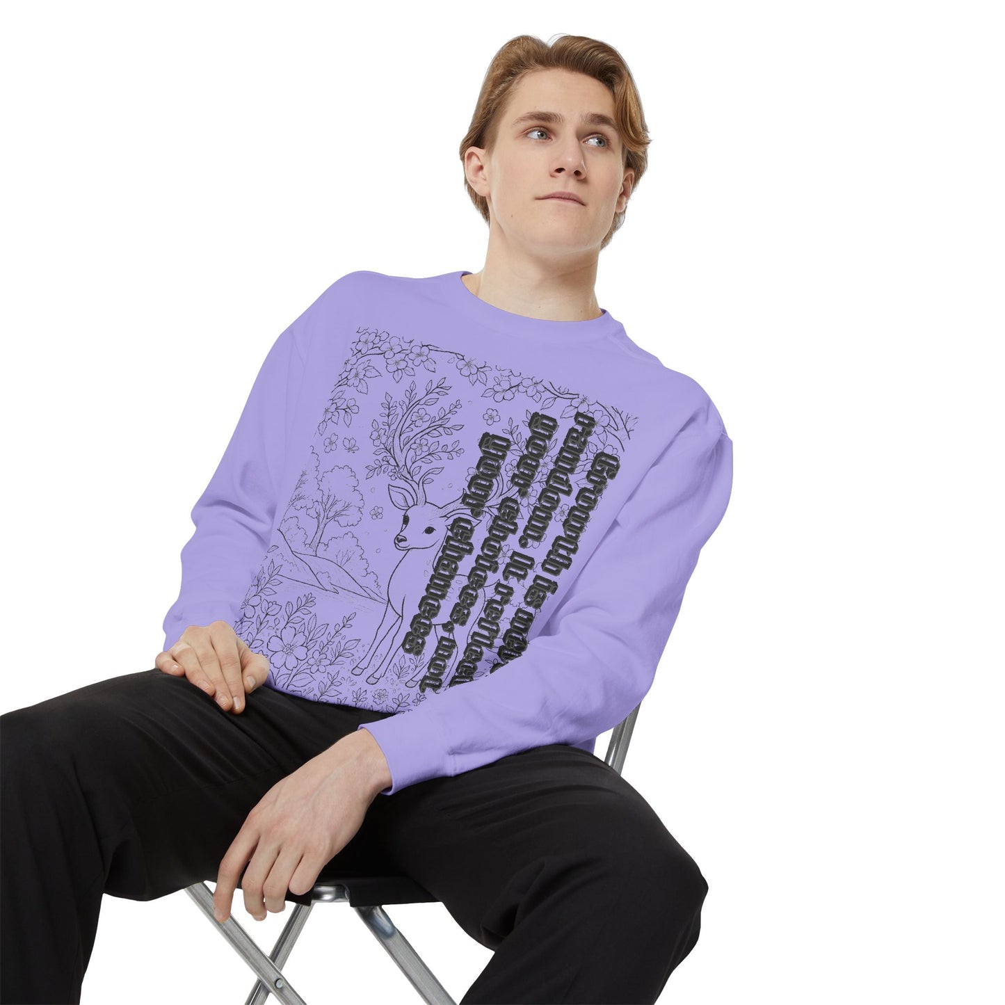 Whimsical Deer Sweatshirt | Cozy Casual Wear, Gift for Nature Lovers, Fall Fashion, Unique Artwork, Unisex Style