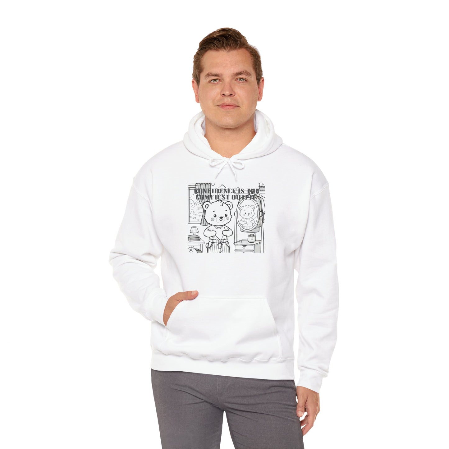 Cozy Character Hoodie with Cute Graphic, Unisex Sweatshirt, Casual Hooded Sweatshirt, Gift for Friends, Cartoon Print Hoodie, Everyday Wear
