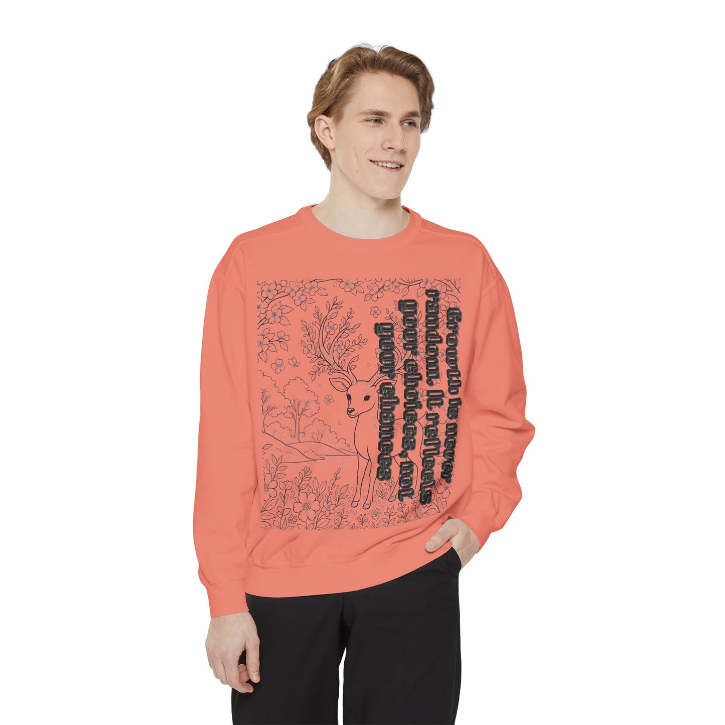 Whimsical Deer Sweatshirt | Cozy Casual Wear, Gift for Nature Lovers, Fall Fashion, Unique Artwork, Unisex Style