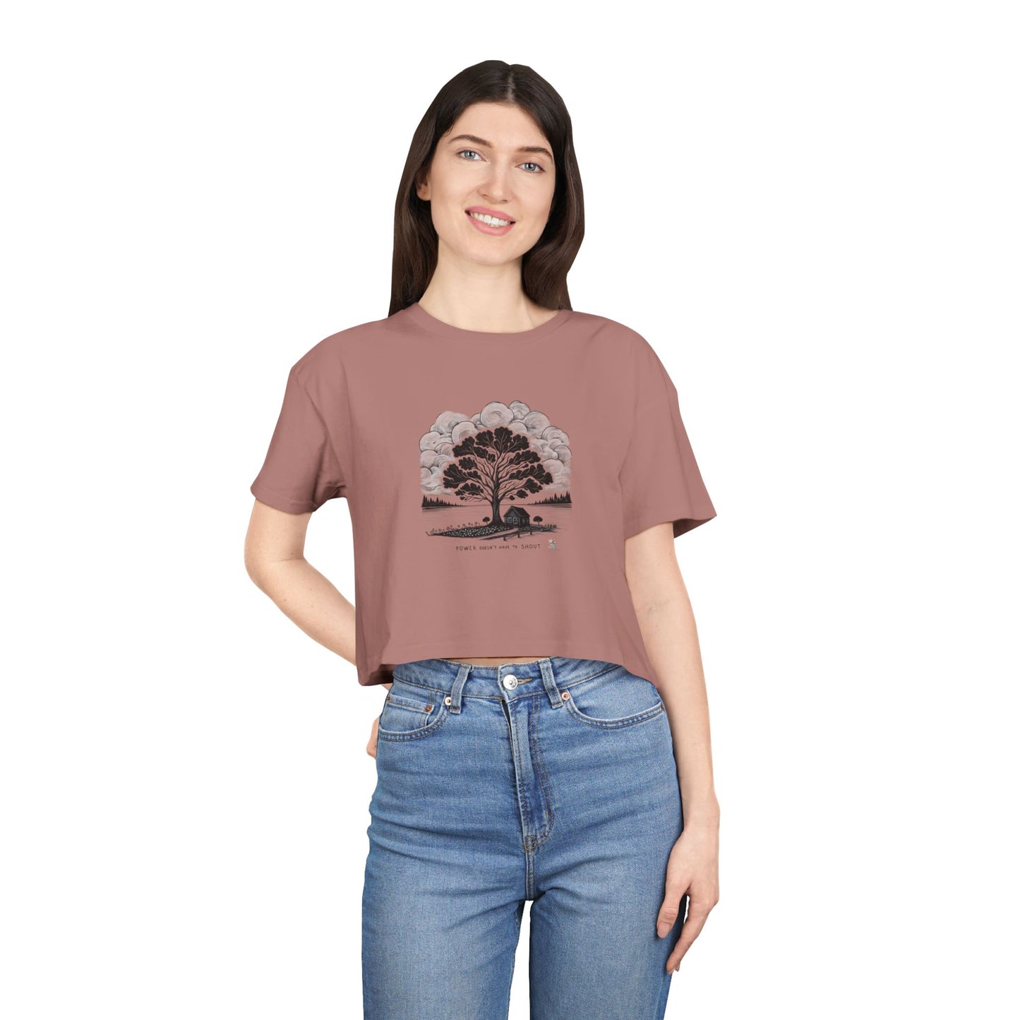Nature-Inspired Women's Crop Tee, Casual Summer Top, Gift for Nature Lovers, Graphic Tee, Eco-Friendly Fashion