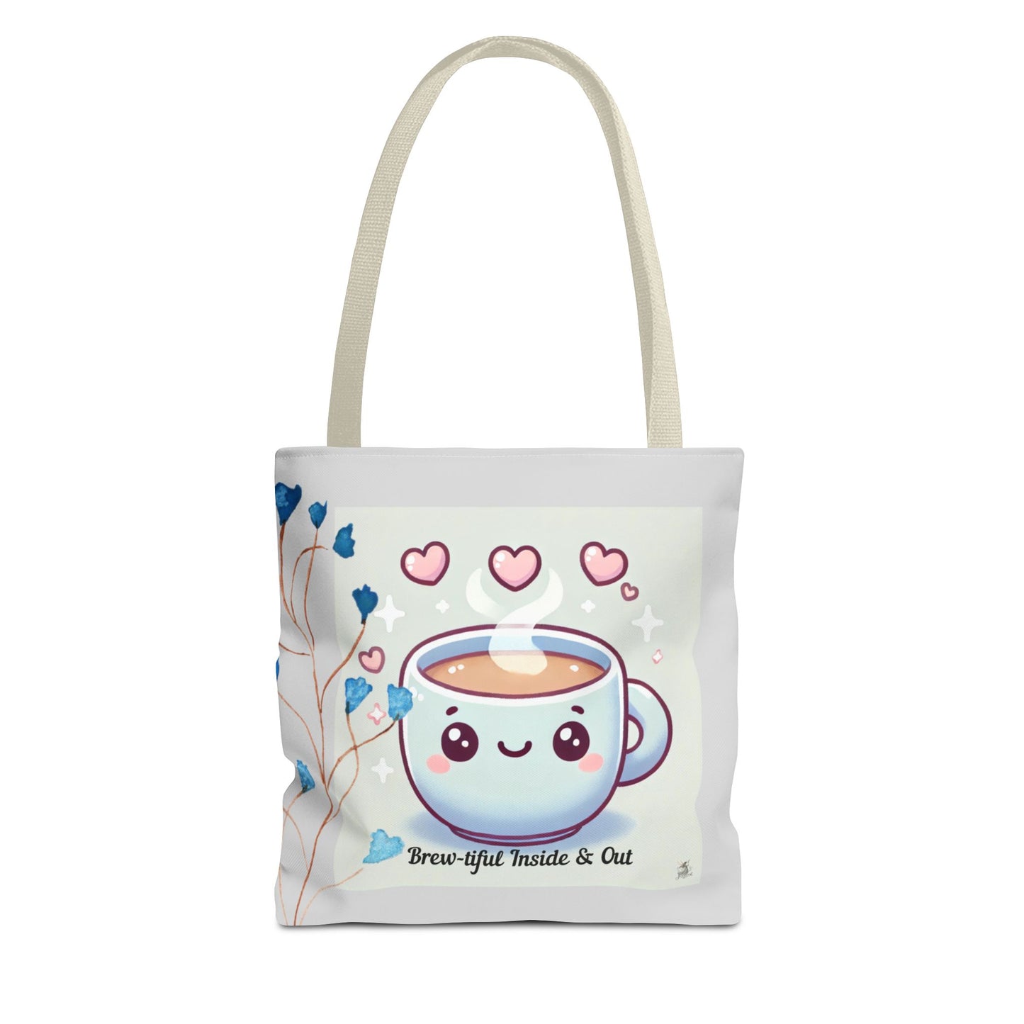 Cute Coffee Tote Bag, AOP Coffee Lover's Gift, Eco-Friendly Shopping Bag, Adorable Canvas Tote for Everyday Use, Heartfelt Design