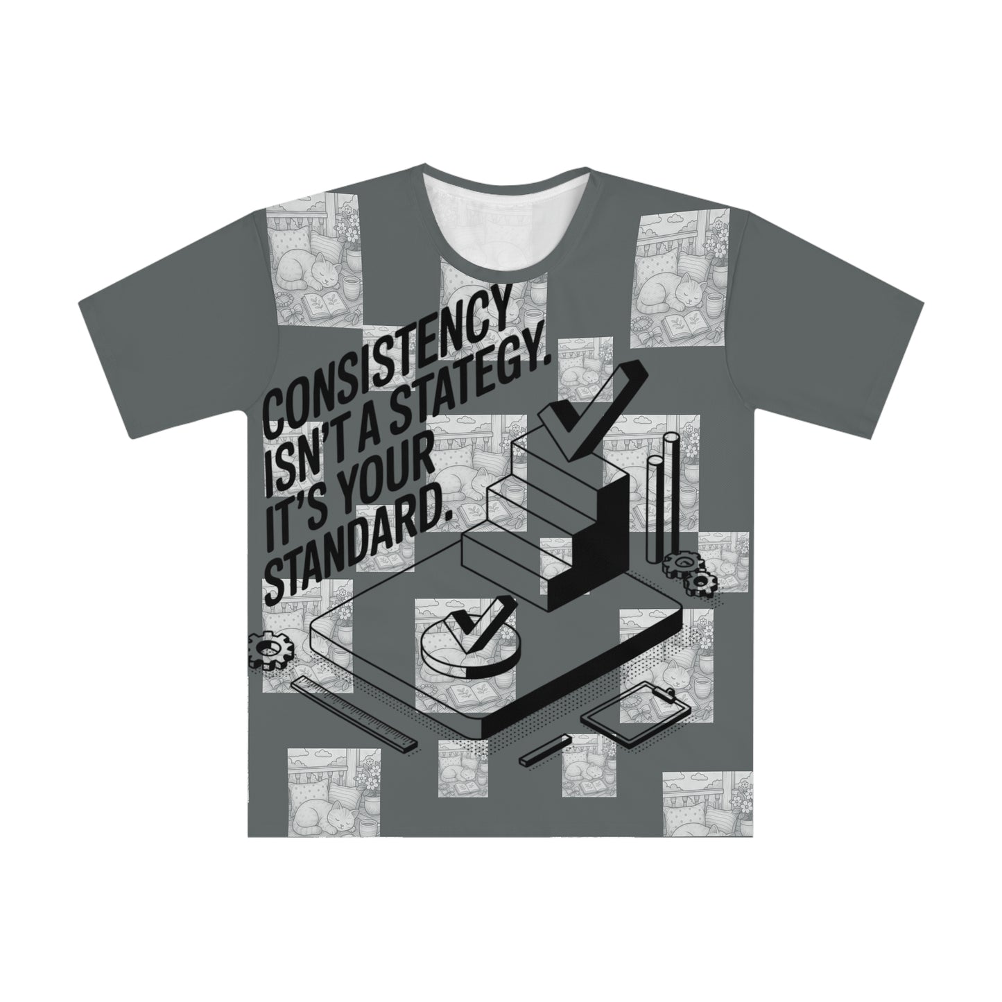 Men's T-Shirt, Black & White Pattern, Stylish Tee, Loose Fit Shirt, Casual Top, Graphic Design Shirt