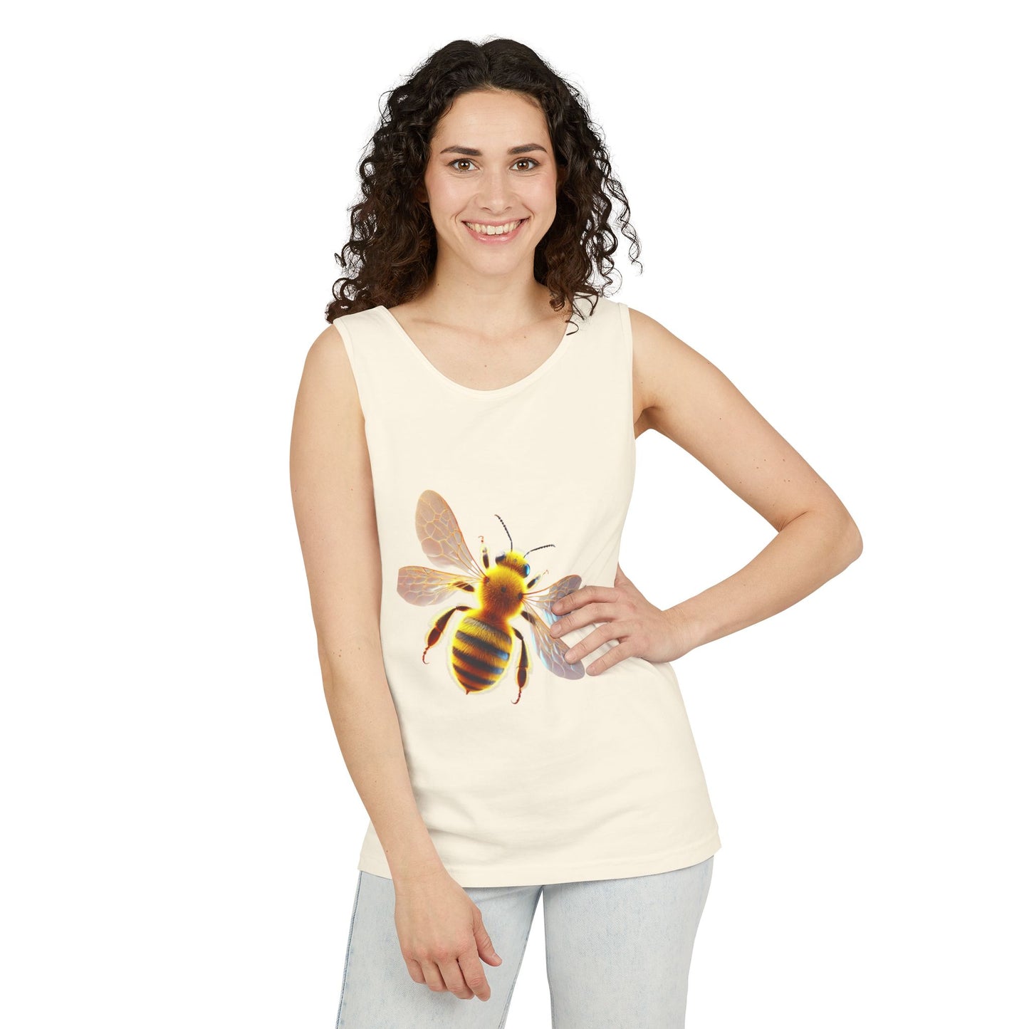 Bee Graphic Unisex Tank Top | Summer Casual Wear, Eco-Friendly Gift, Beach Top, Nature Lover Apparel, Bee Enthusiast Tank