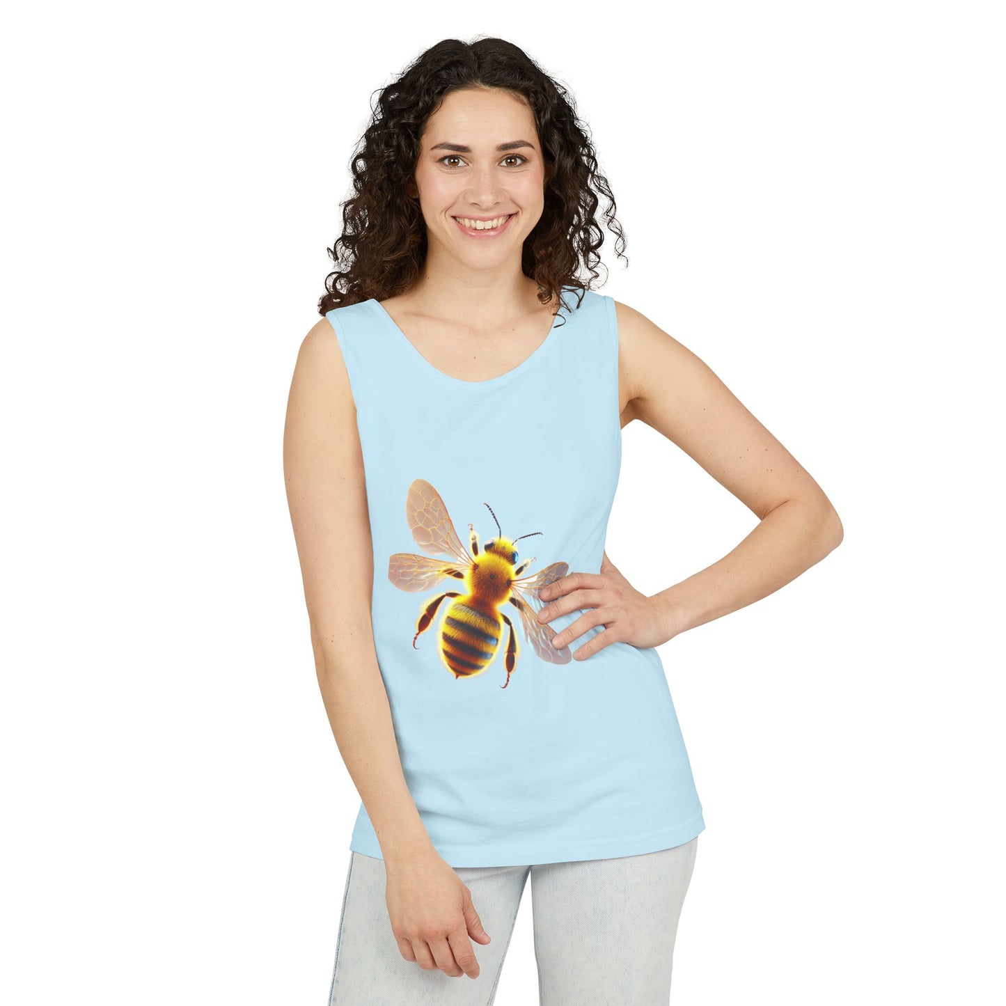 Bee Graphic Unisex Tank Top | Summer Casual Wear, Eco-Friendly Gift, Beach Top, Nature Lover Apparel, Bee Enthusiast Tank