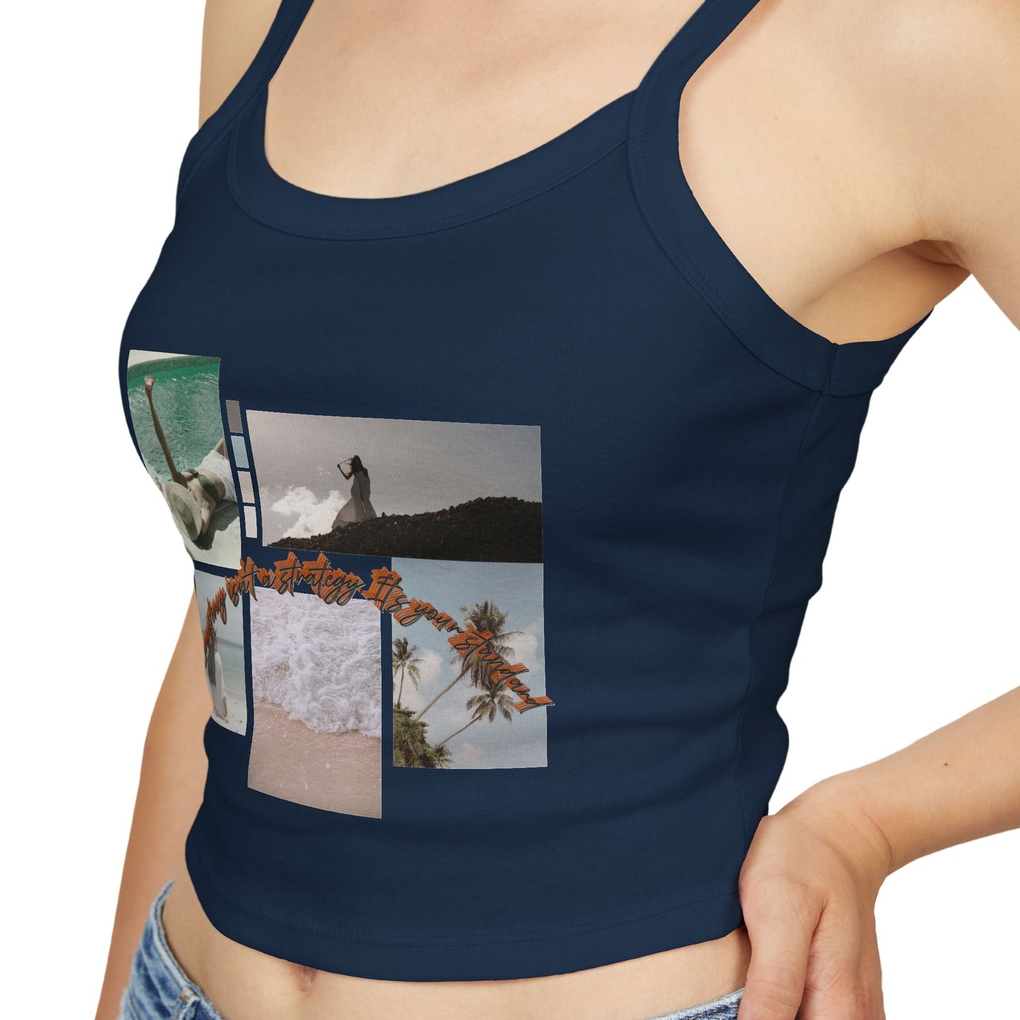 Chic Women's Spaghetti Strap Tank Top, Summer Essential, Vacation Wear, Beach Party, Casual Outfit, Stylish Layering Top