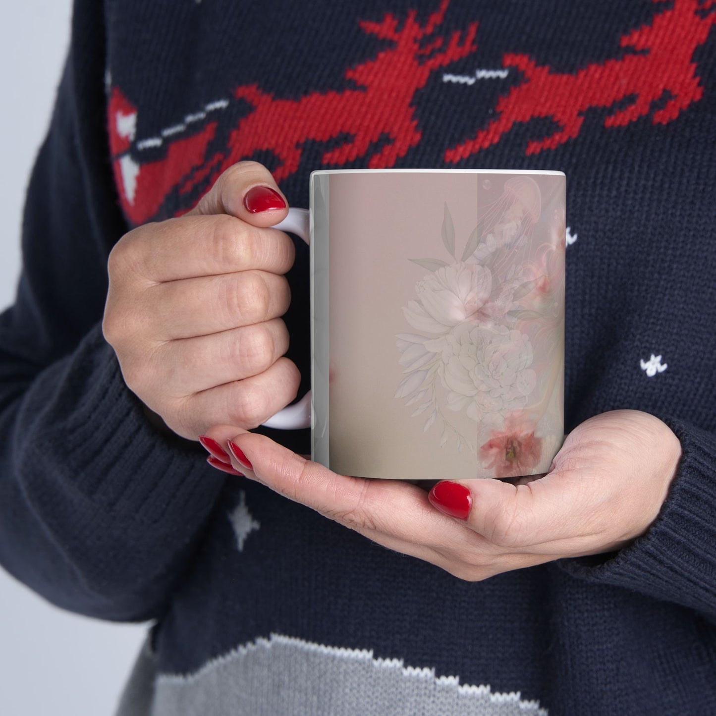Elegant Mermaid Ceramic Mug - 11oz or 15oz, Whimsical Drinkware, Nautical Decor, Gift for Ocean Lovers, Fantasy Collection, Unique Homeware