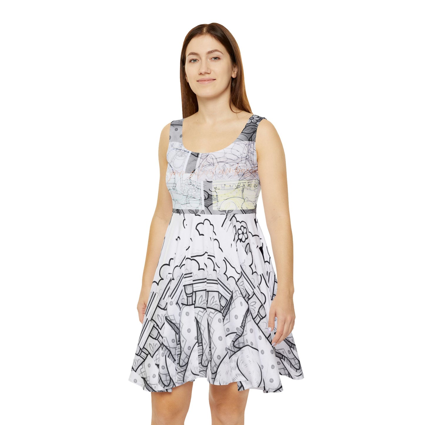 Colorful Women's Skater Dress, AOP Art, Casual Summer Dress, Unique Fashion, Gift for Her