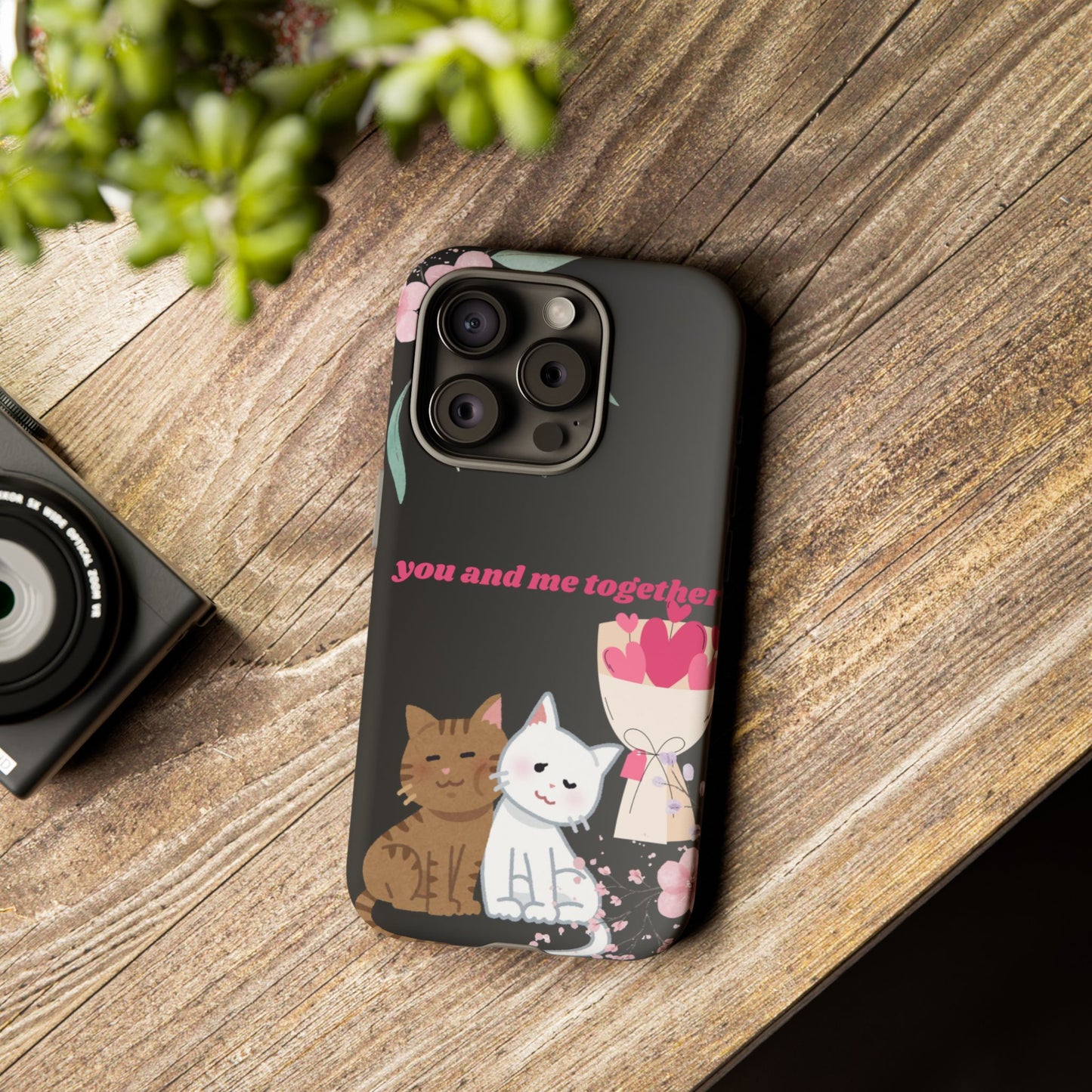 Cute Pet Phone Case, You and Me Together, Funny Cat Gifts, Animal Lover Accessory, Kawaii Case, Friendship Gift