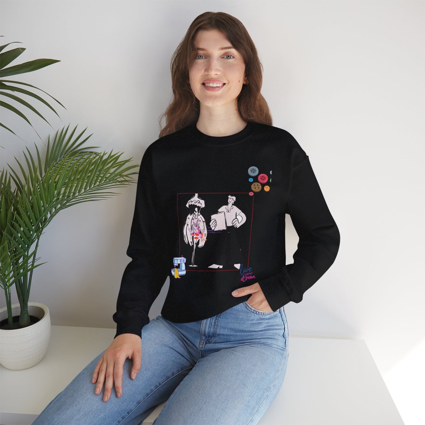 Chic Artistic Crewneck Sweatshirt - Unique Graphic Art, Cozy Gift for Art Lovers, Stylish Layering for Any Occasion, Trendy Sweatshirt