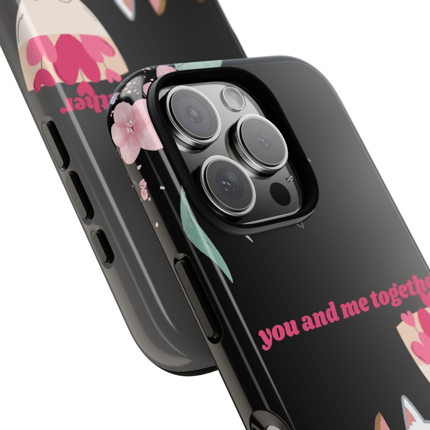 Cute Pet Phone Case, You and Me Together, Funny Cat Gifts, Animal Lover Accessory, Kawaii Case, Friendship Gift