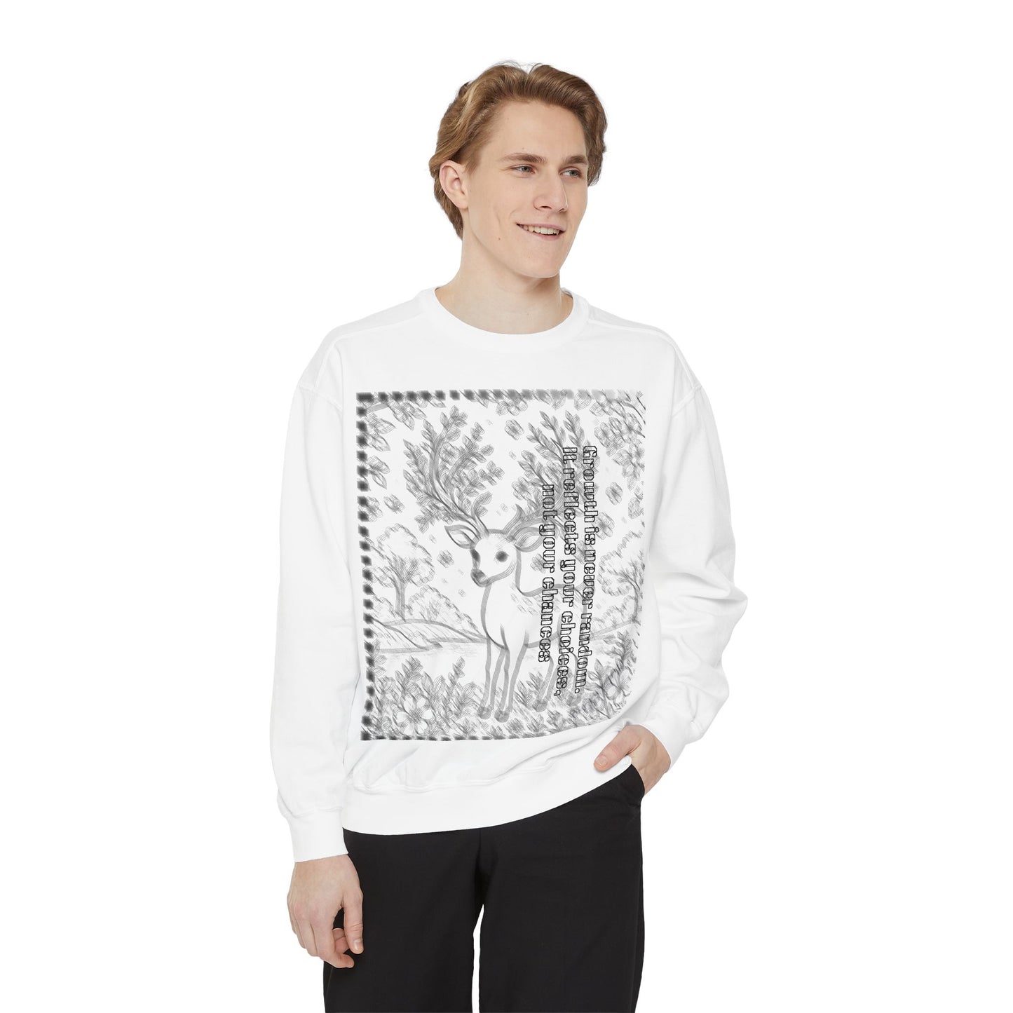 Stylish Unisex Sweatshirt with Deer Design, Cozy Autumn Loungewear, Gift for Him/Her, Perfect for Holidays, Nature Lovers