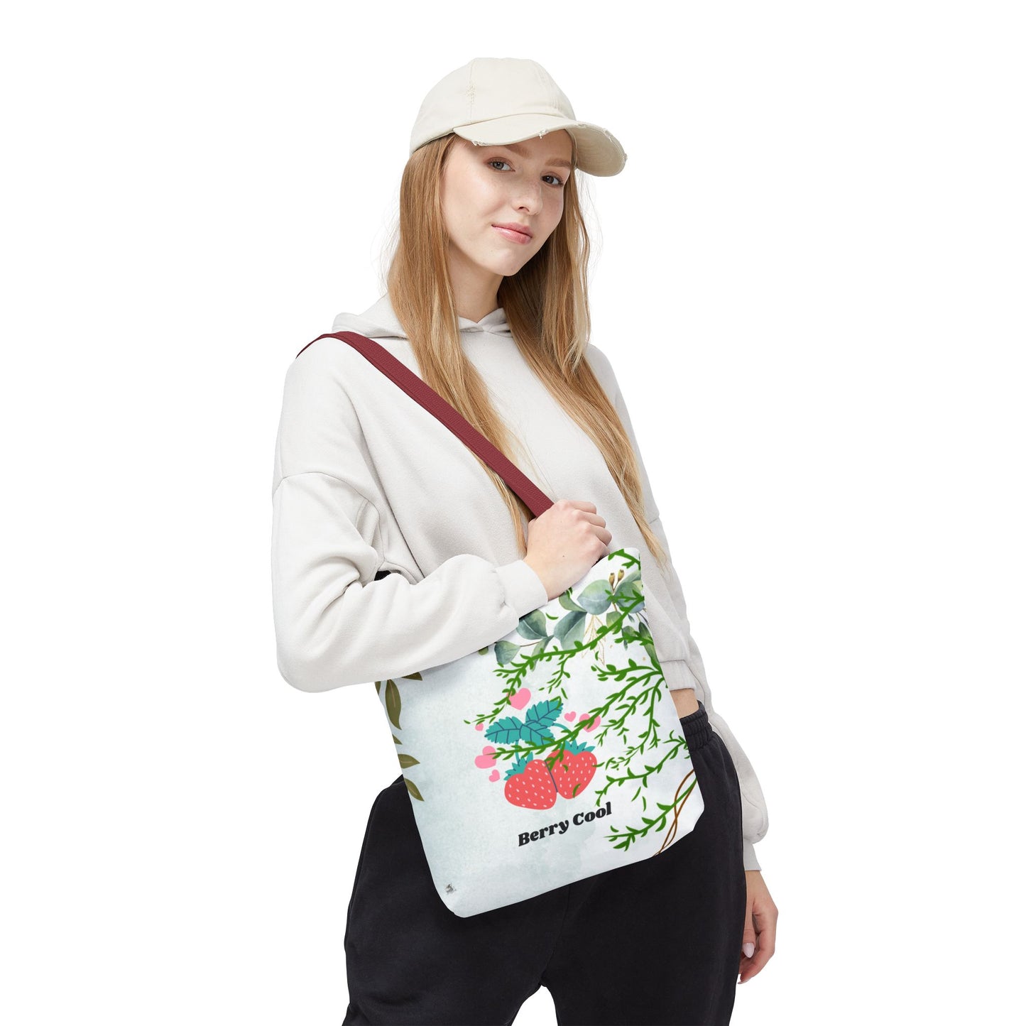 Berry Cool Tote Bag, Spring Fashion Accessory, Eco-Friendly Shopping Bag, Gift for Her, Floral Tote
